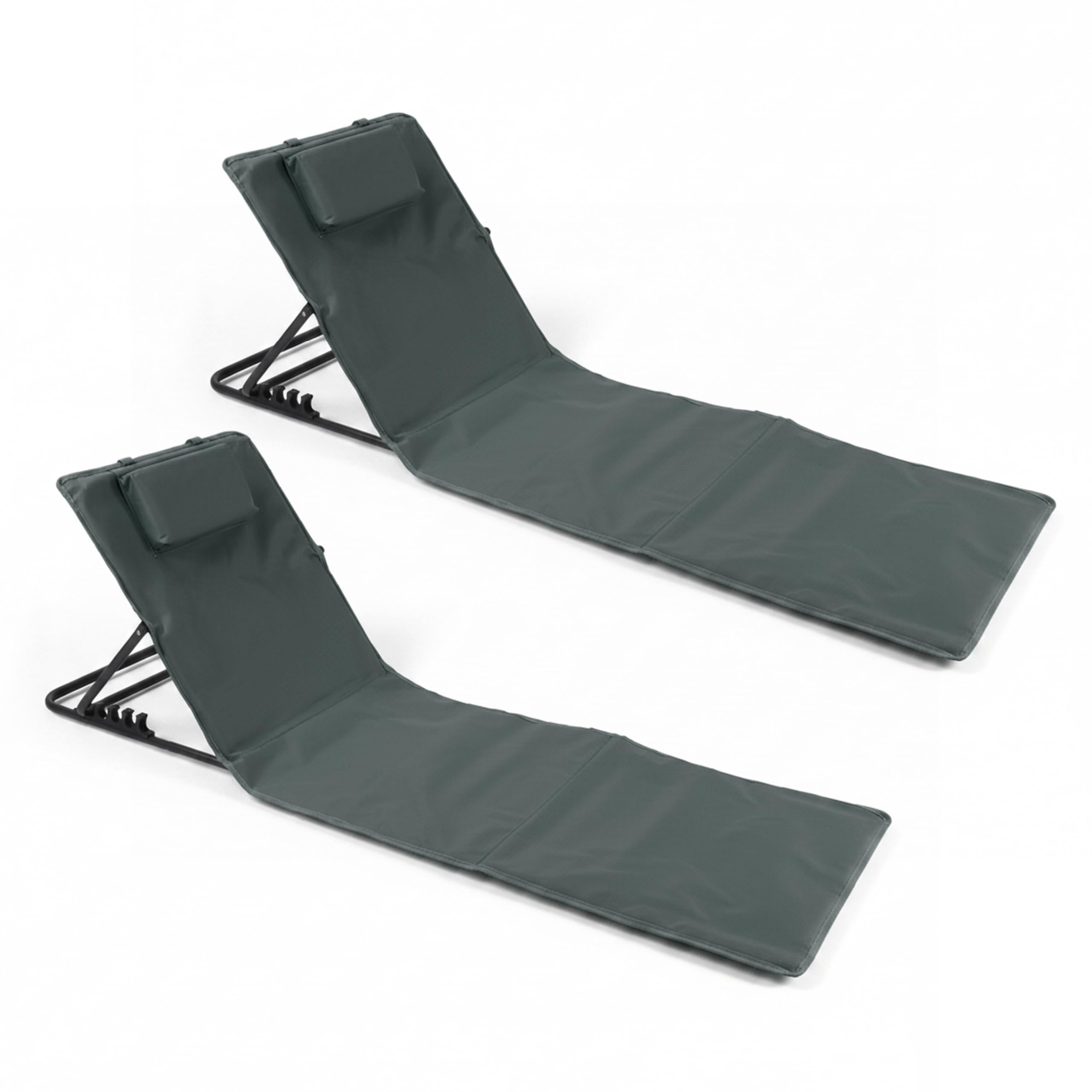 Baroni Home Lettino prendisole pieghevole nero 48x150x52 cm