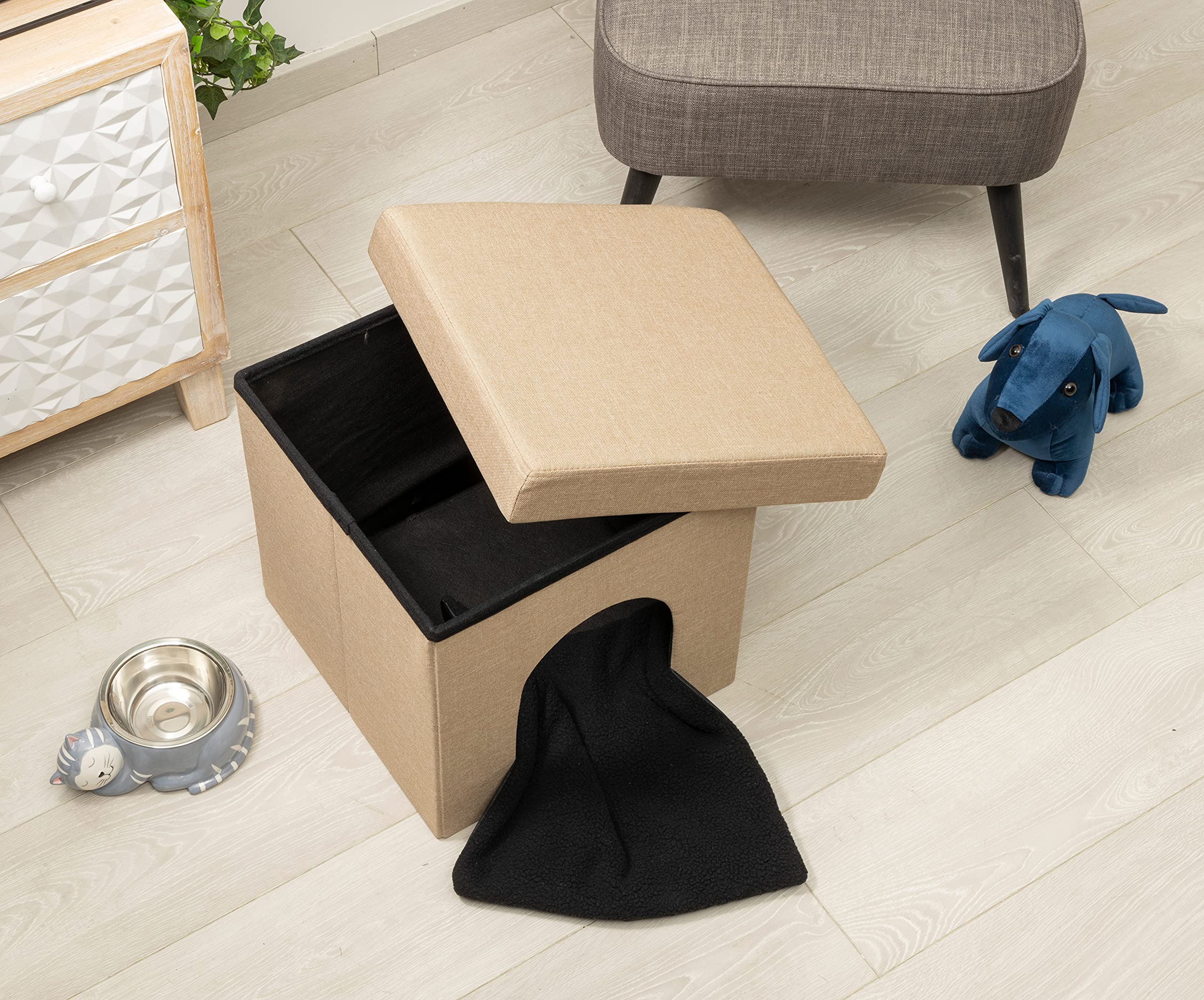 Baroni Home cuccia cane gatto tortora 38x38 cm pieghevole