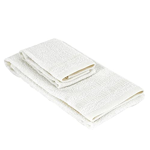 Baroni Home Afrodite set 2 asciugamani bianco 100% cotone