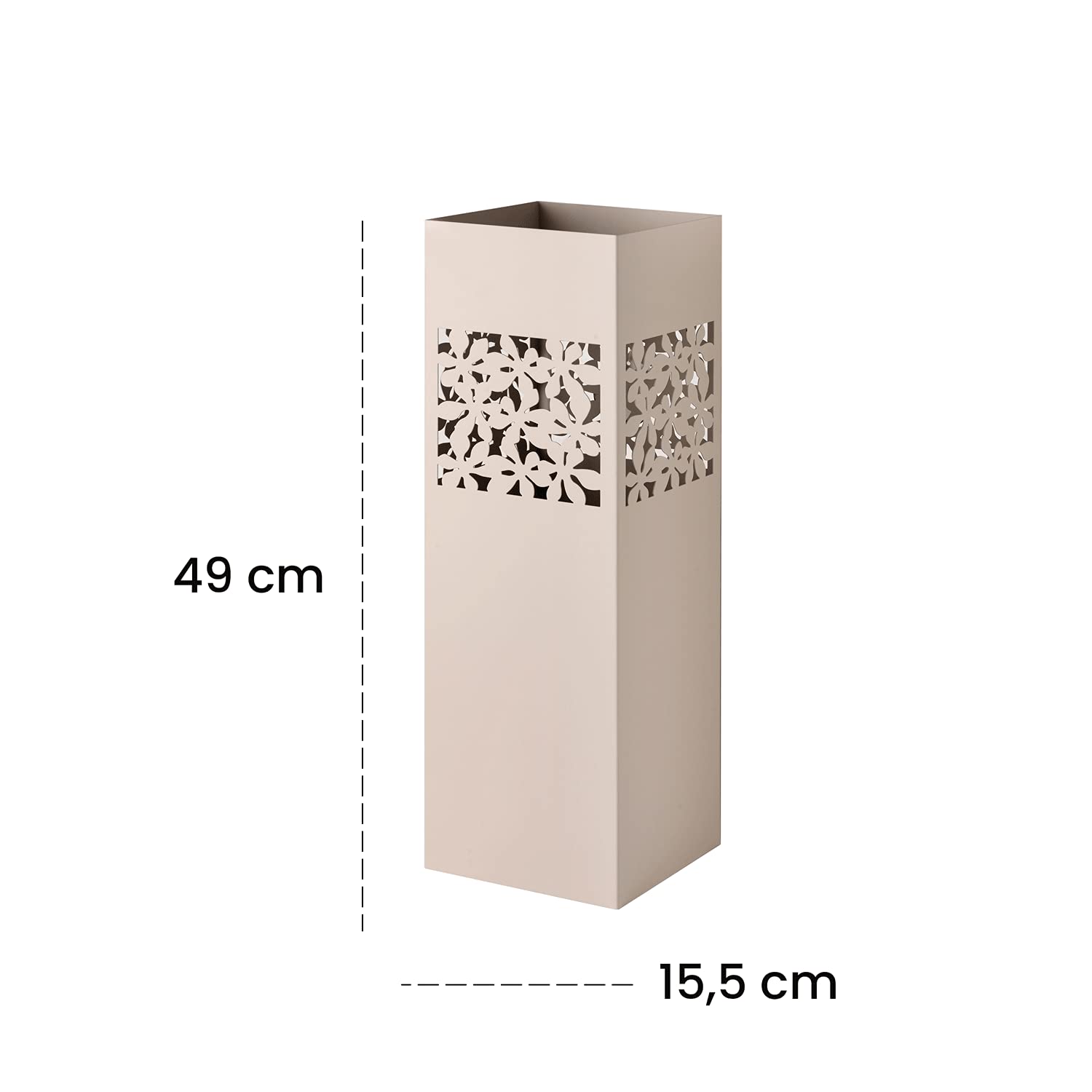 Baroni Home portaombrelli quadrato fiori tortora 15,5 cm
