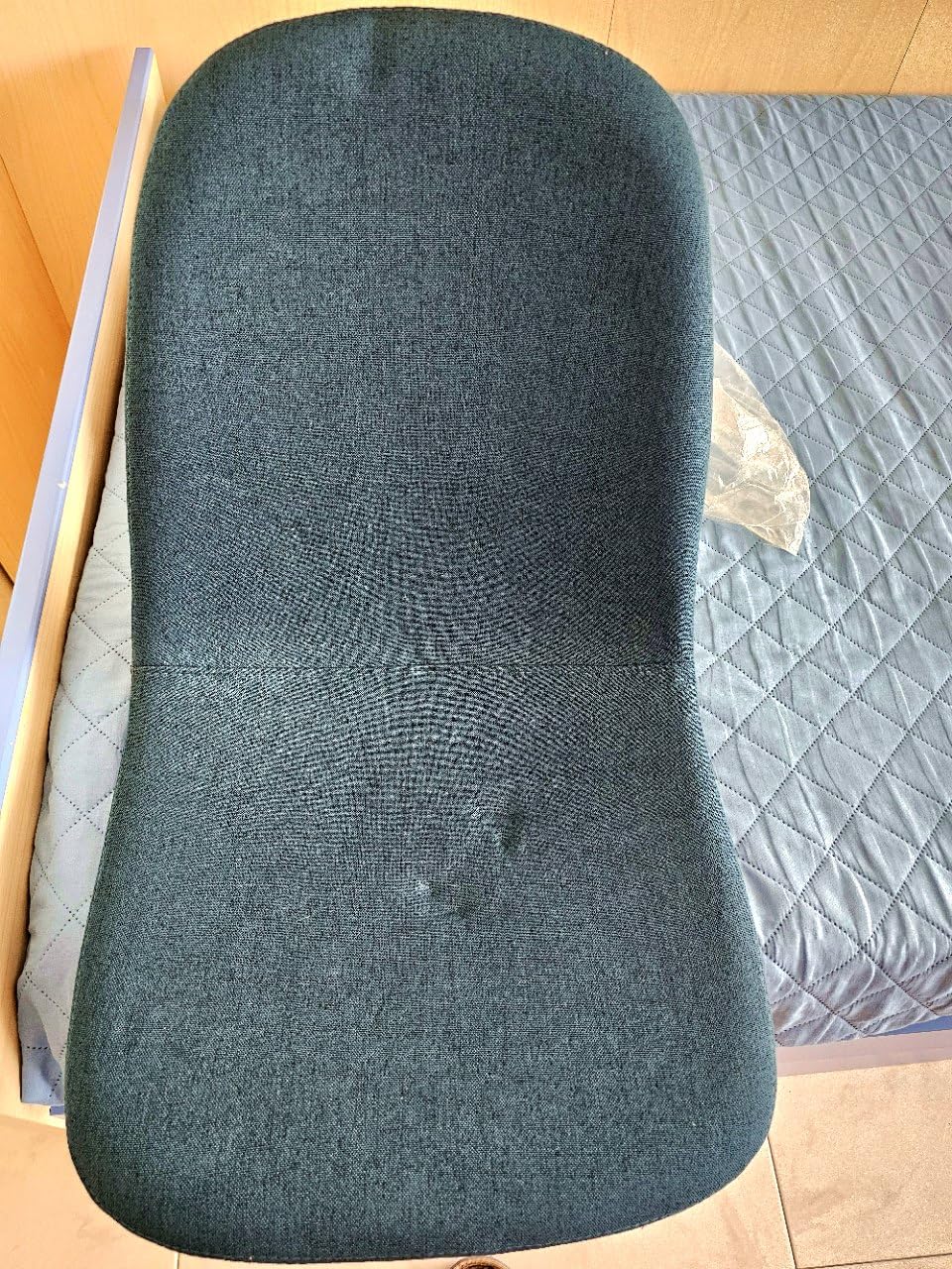 Baroni Home sedia ufficio girevole blu tessuto senza braccioli