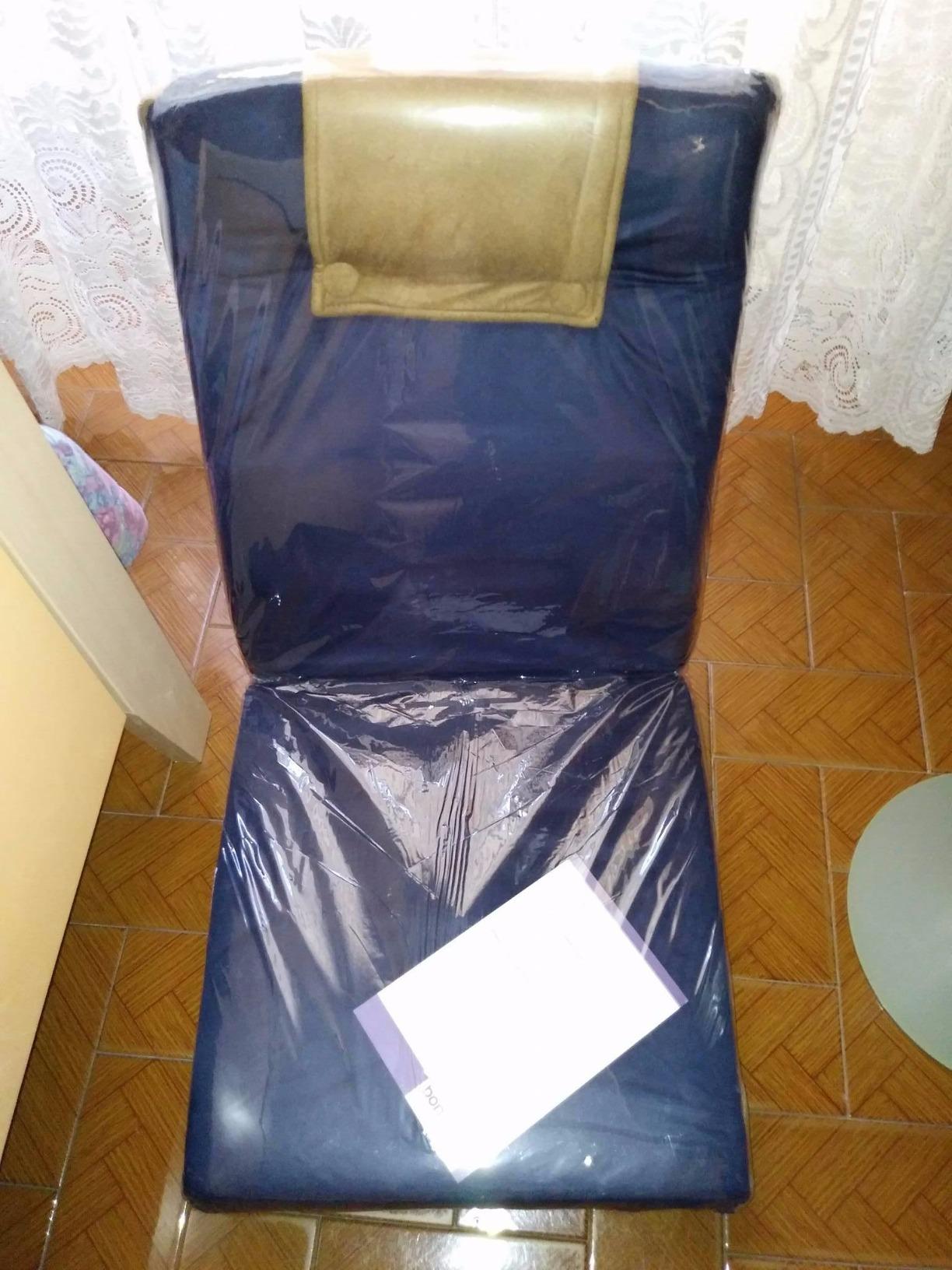 bonVIVO poltrona da terra regolabile imbottita blu lettura