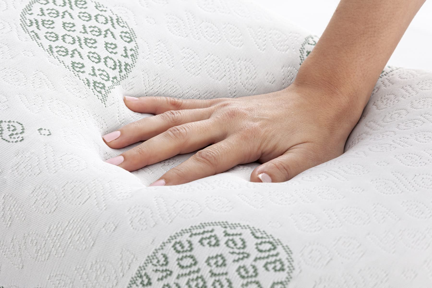 Textilhome Cuscino Memory Foam Cervicale 70 cm Aloe Vera Sfoderabile