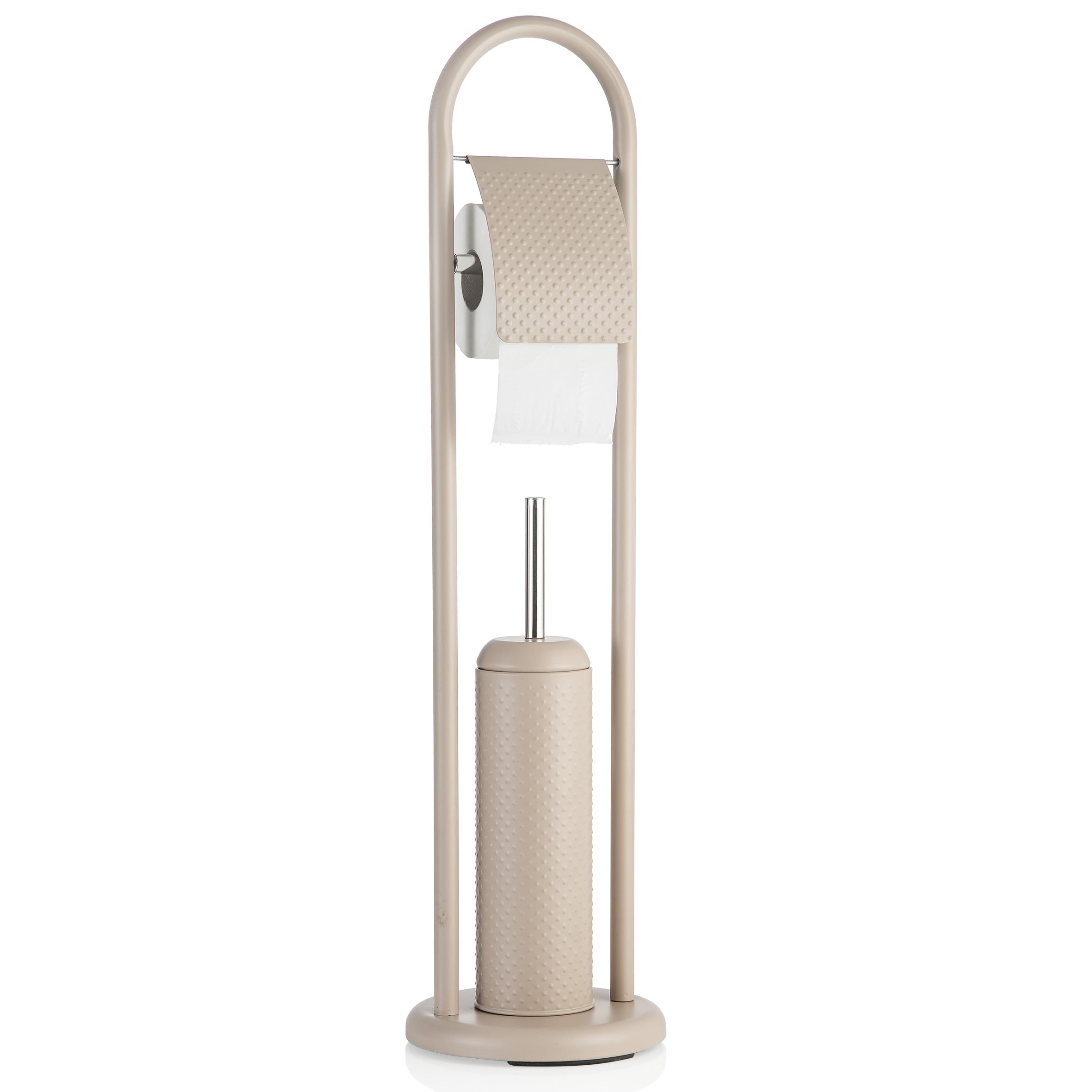 Baroni Home Dotty Portascopino Tortora Metallo con Scopino