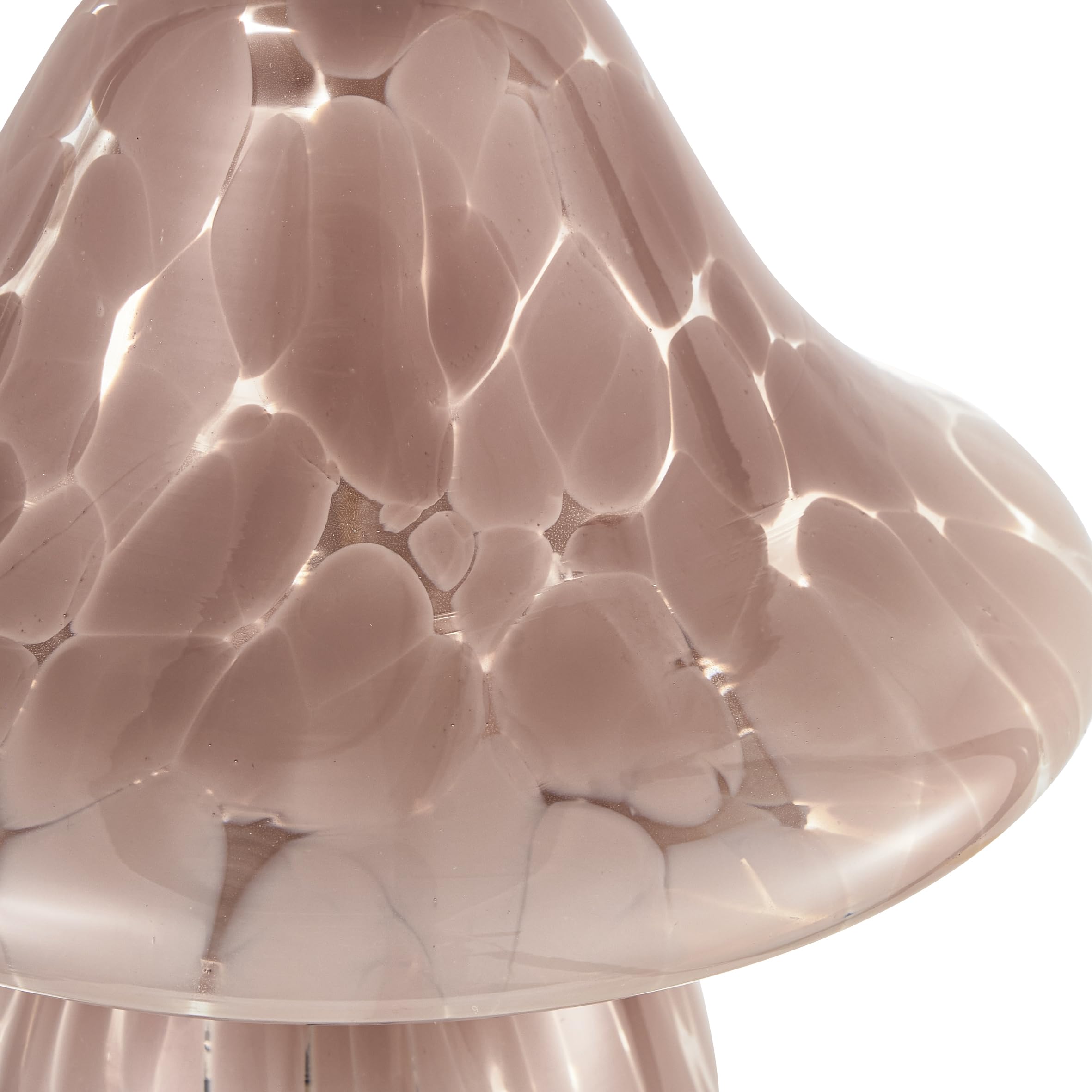 Baroni Home Fungo Rosa lampada da tavolo in vetro 18 cm