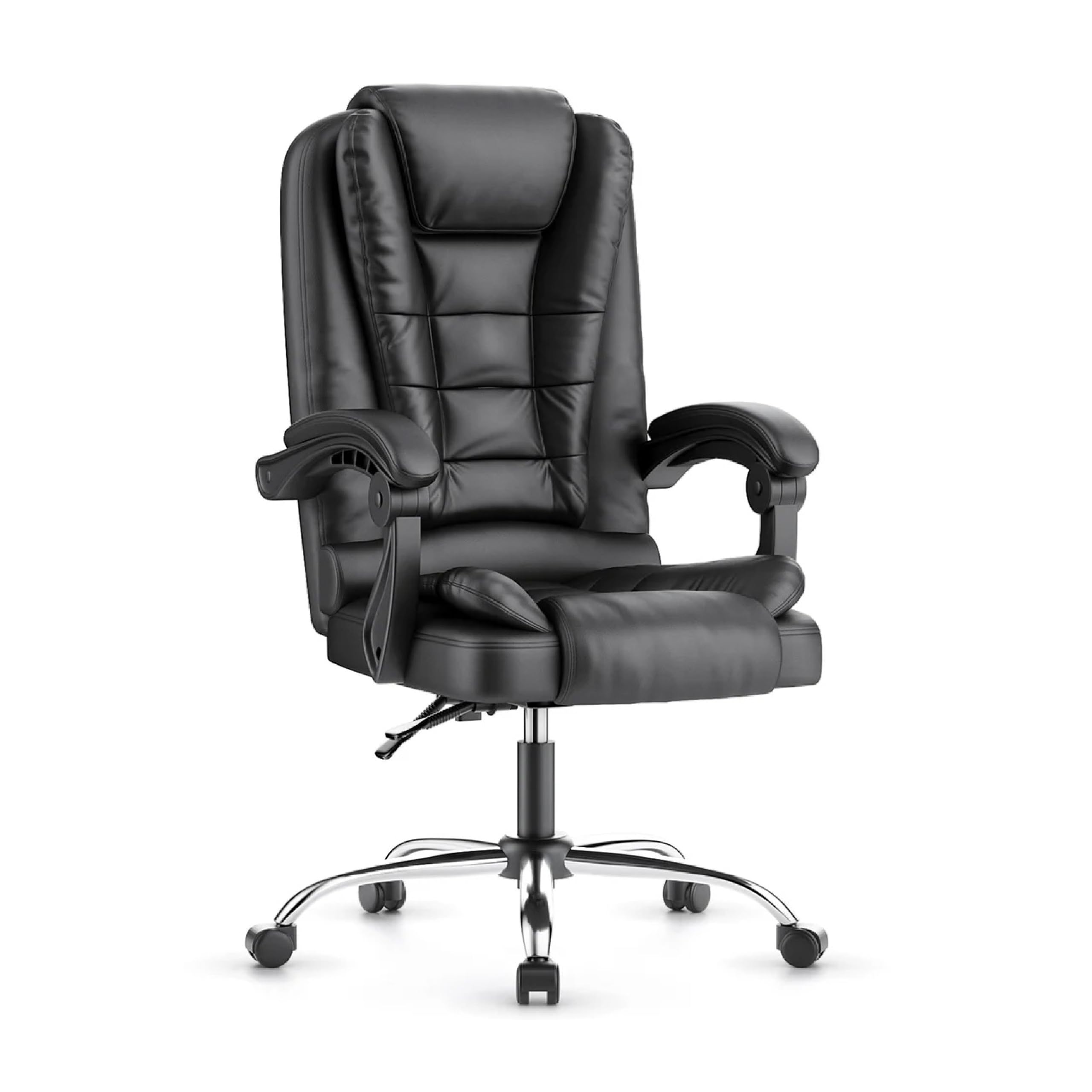 Baroni Home Sedia Ufficio Ergonomica Nera Braccioli Pieghevoli