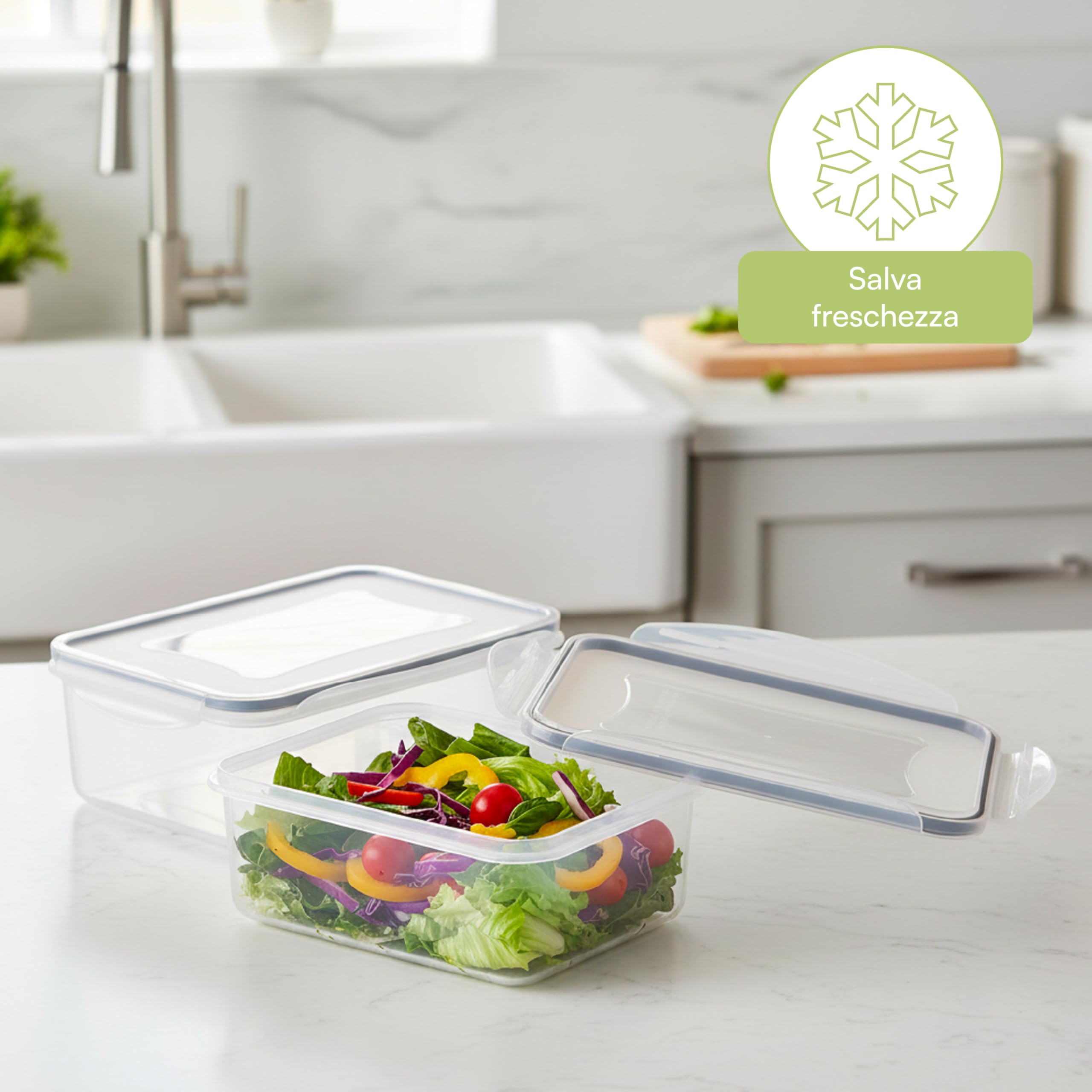 Baroni Home Set 32 Contenitori Alimenti Ermetici 16+16