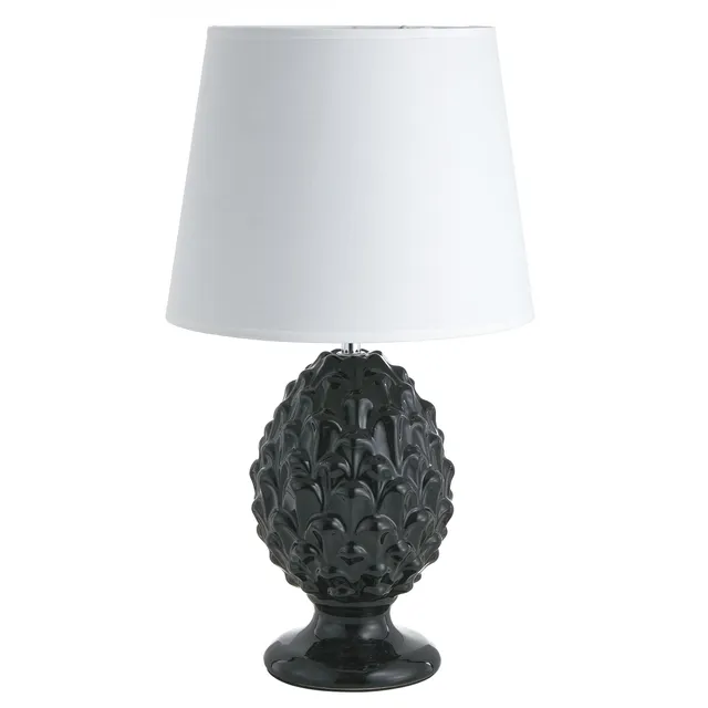 Baroni Home Pigna Nera Lampada Tavolo Ceramica E27