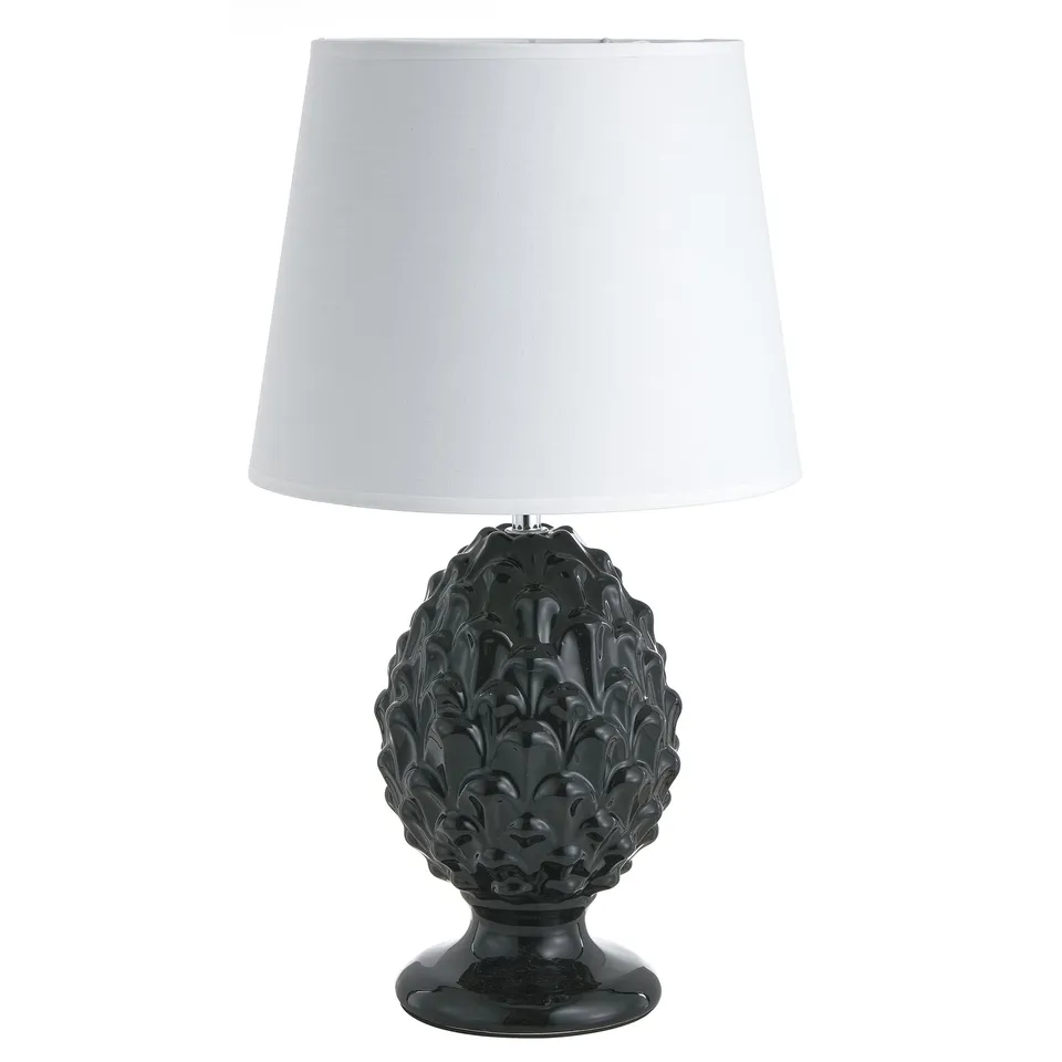 Baroni Home Pigna Nera Lampada Tavolo Ceramica E27