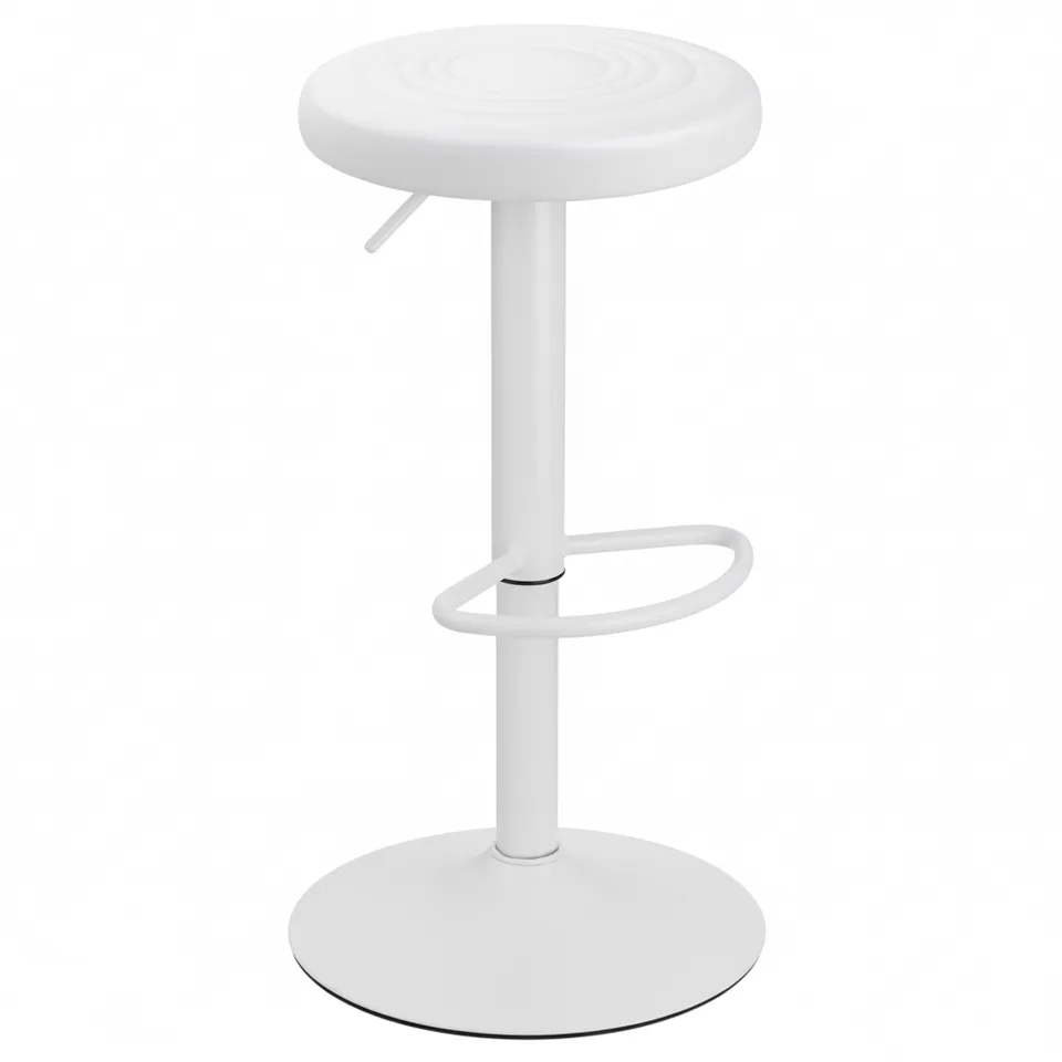 Baroni Home Sgabello Girevole Bianco 1 Pezzo Regolabile Ecopelle