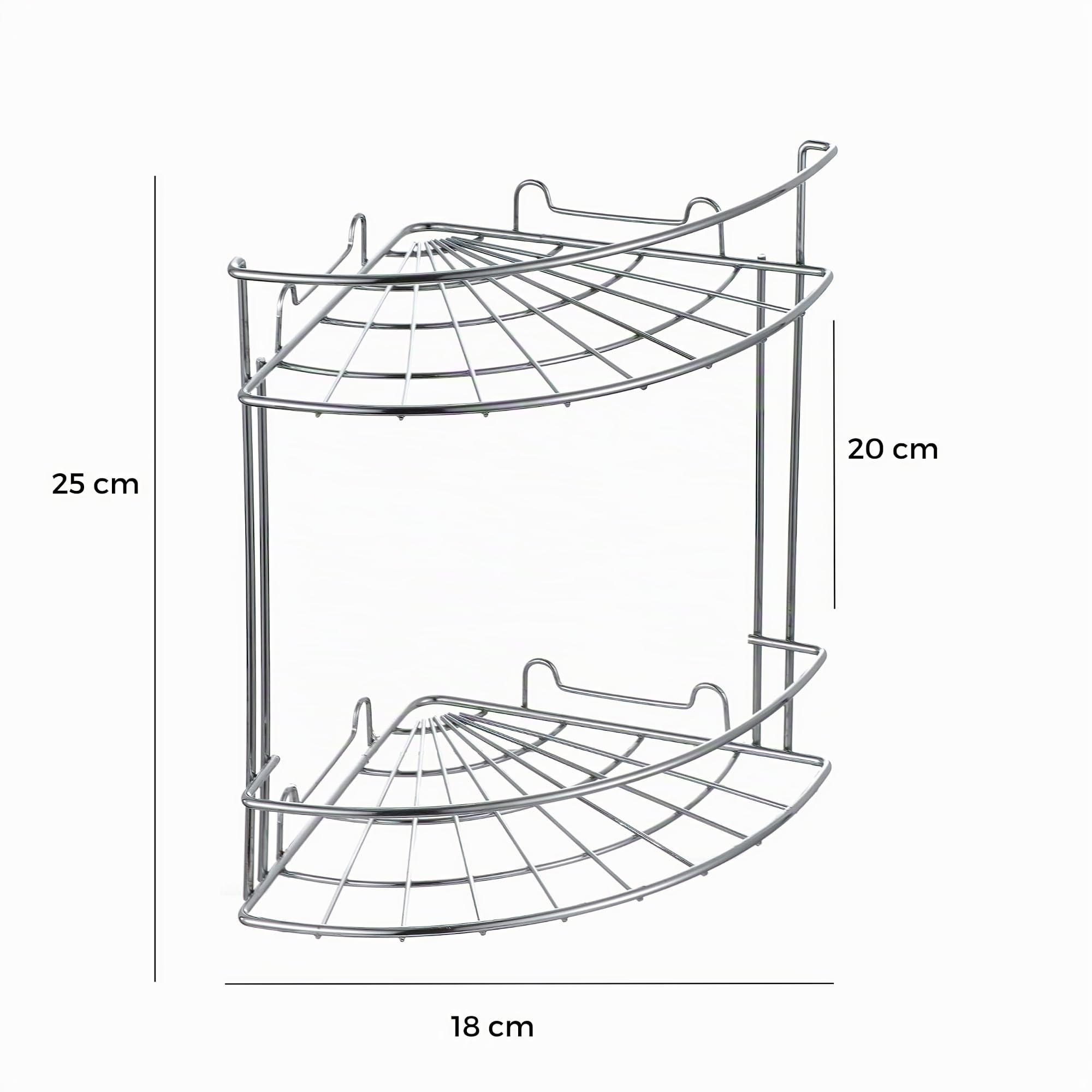 Baroni Home mensola doccia angolare acciaio 2 piani 18x18 cm