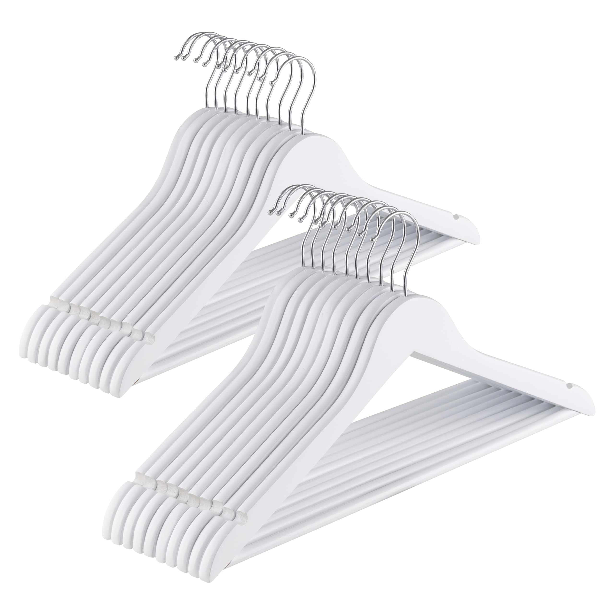 Baroni Home Grucce Legno 45 cm Bianco 20 Pezzi salvaspazio