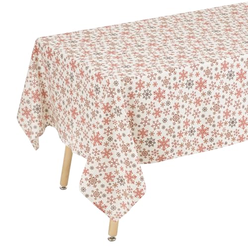 Baroni Home Tovaglia Cotone Fiocchi Neve 160x300 10 Posti