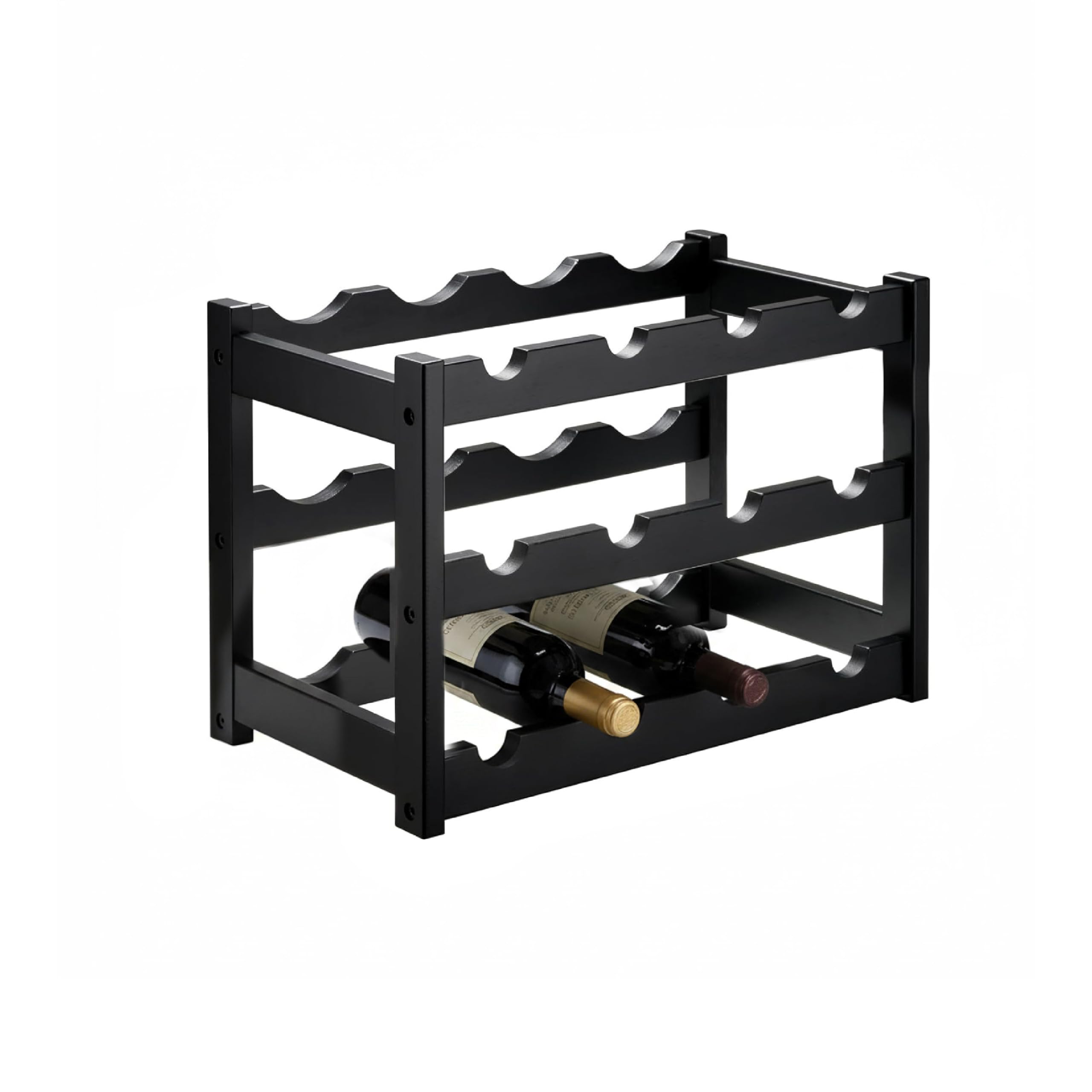 Baroni Home Cantinetta Portabottiglie 12 Bottiglie 24x46x30 Nero