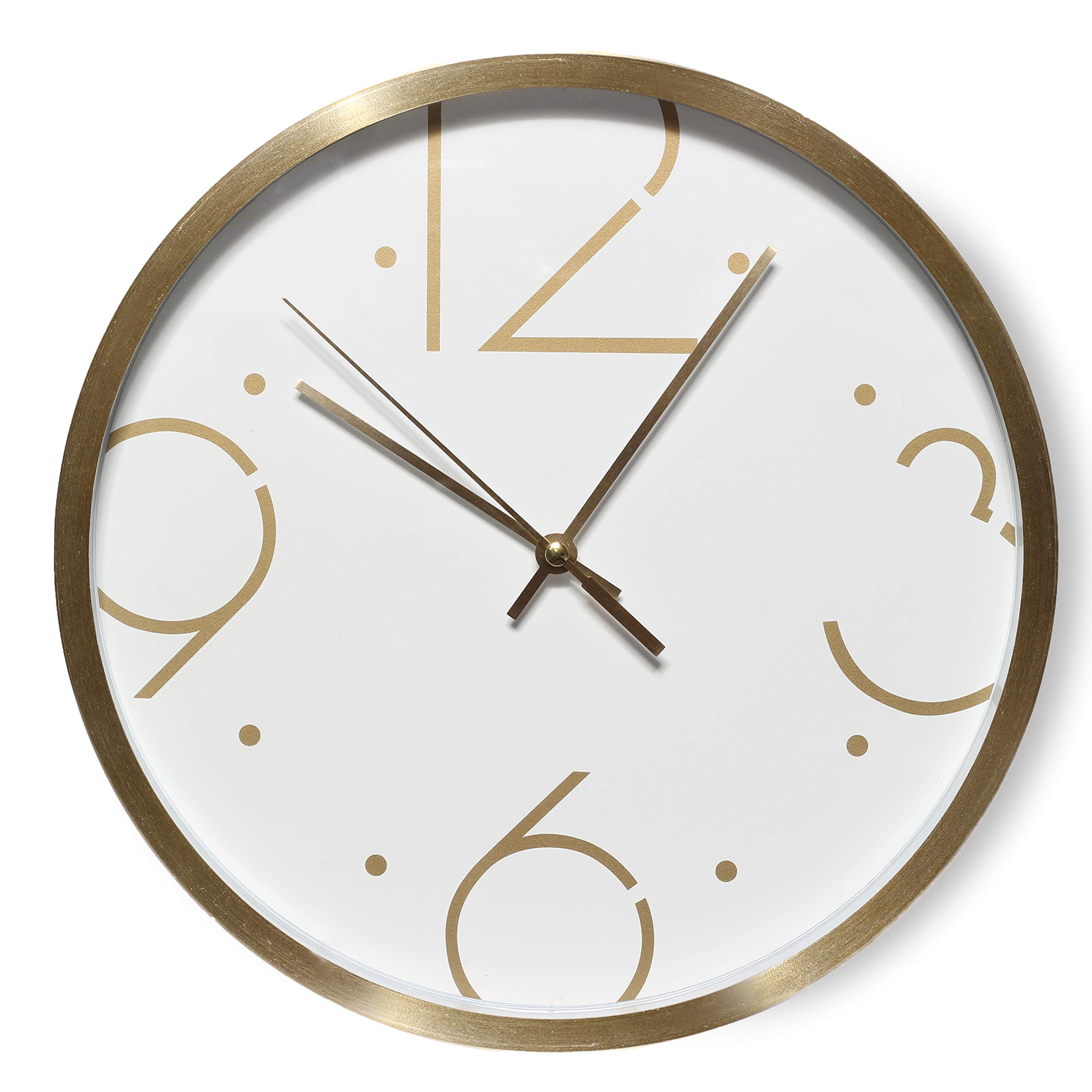 Baroni Orologio Parete PVC Quadrato Oro 29x29 cm Silenzioso