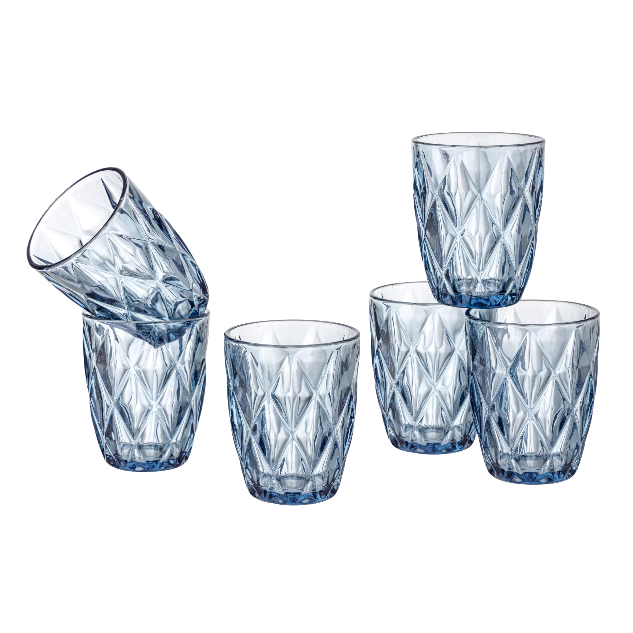 Baroni Home Set 6 Bicchieri Vetro Fumè Diamante 28 CL