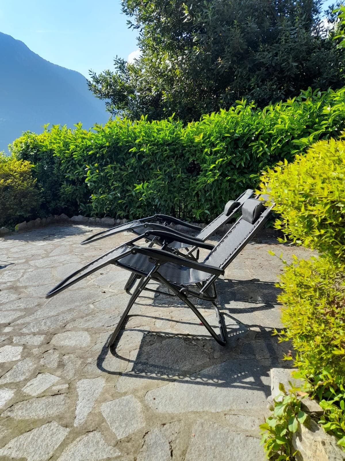 Baroni Home sdraio zero gravity pieghevole giardino nero