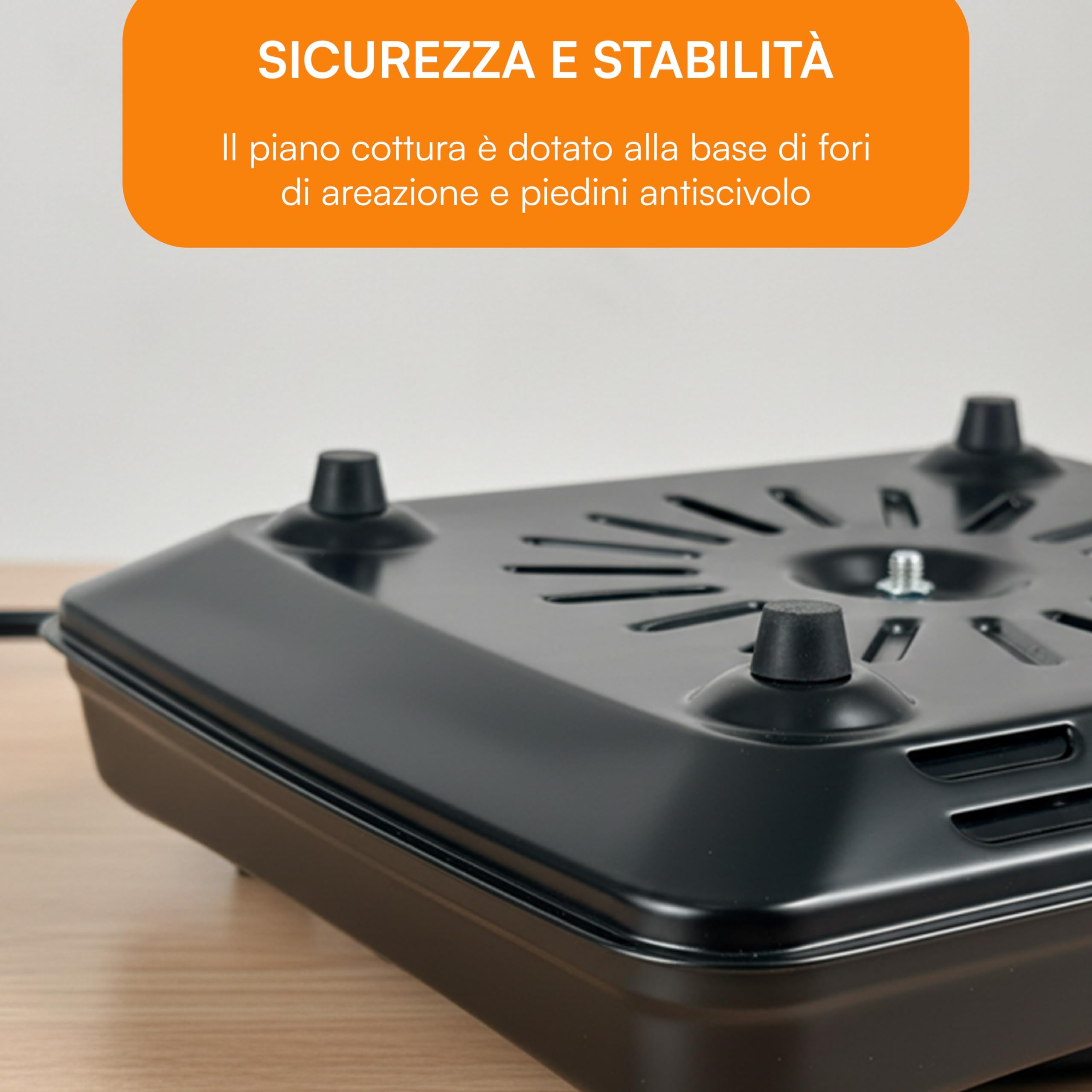 Baroni Home Piano Cottura Elettrico Ceramica 1200W 18 cm nero