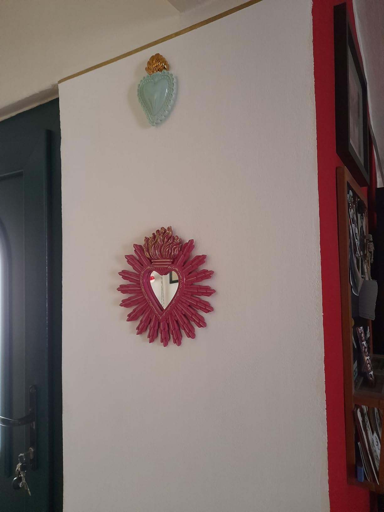Baroni Home Cuore Sacro Ex-Voto Ceramica Panna 16x11 cm