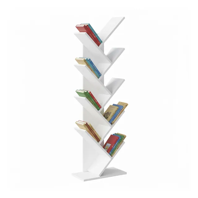 Baroni Home Libreria Albero 8 Ripiani Bianca 20x40x127 cm