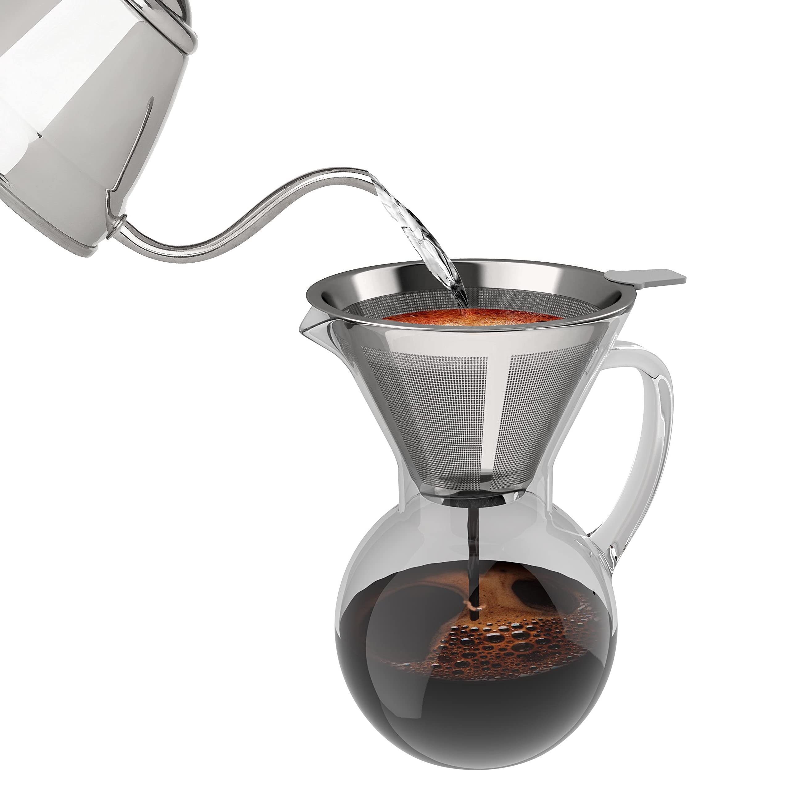 bonVIVO Aldrono caffettiera pour over 500ml rame filtro inox