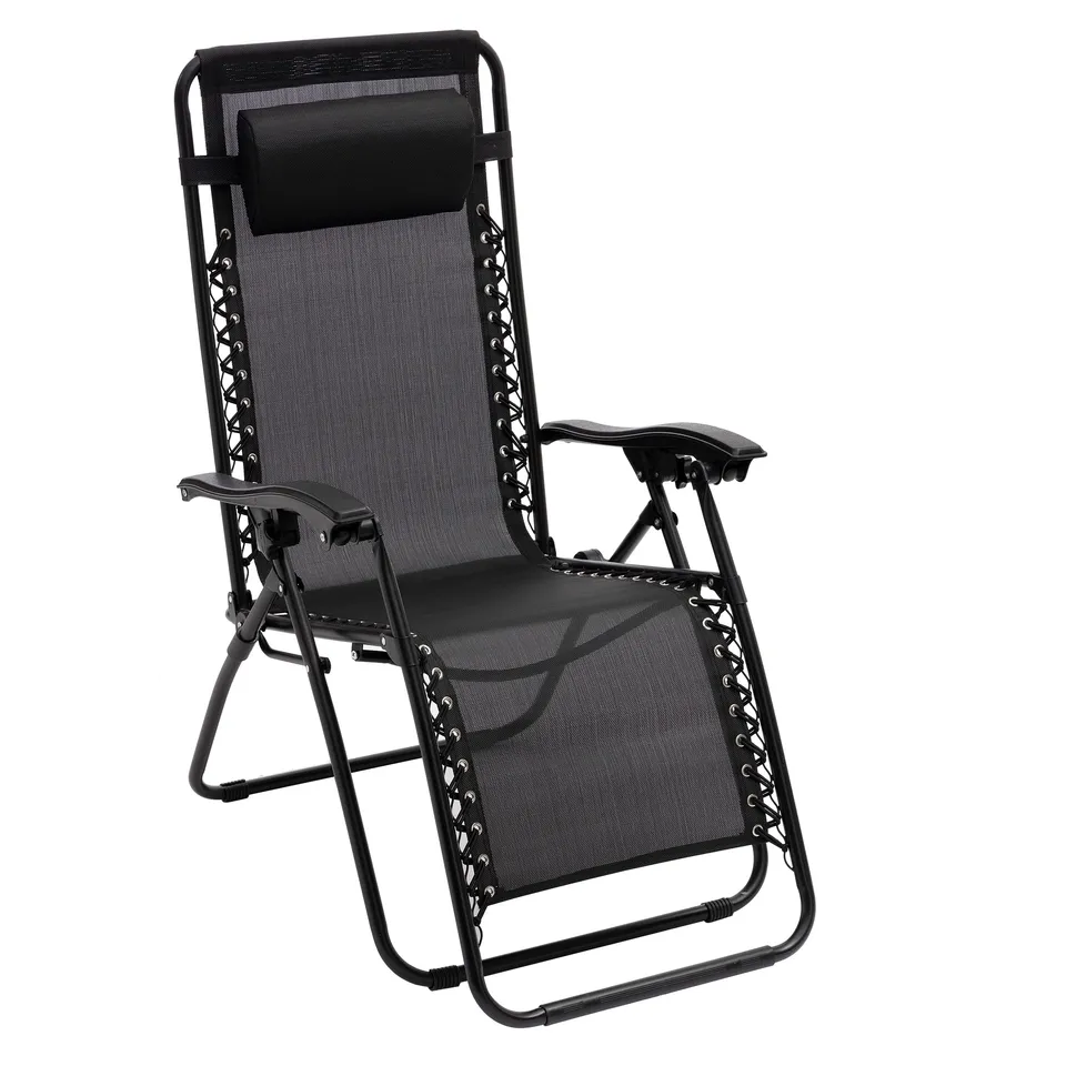 Baroni Home sdraio zero gravity pieghevole giardino nero