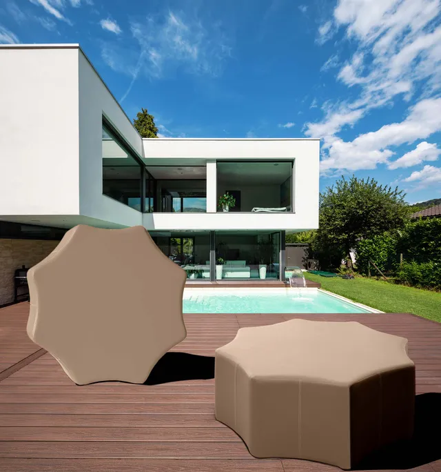 Spouf Sun pouf da esterno rotondo da giardino