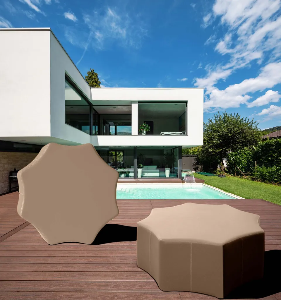 Spouf Sun pouf da esterno rotondo da giardino