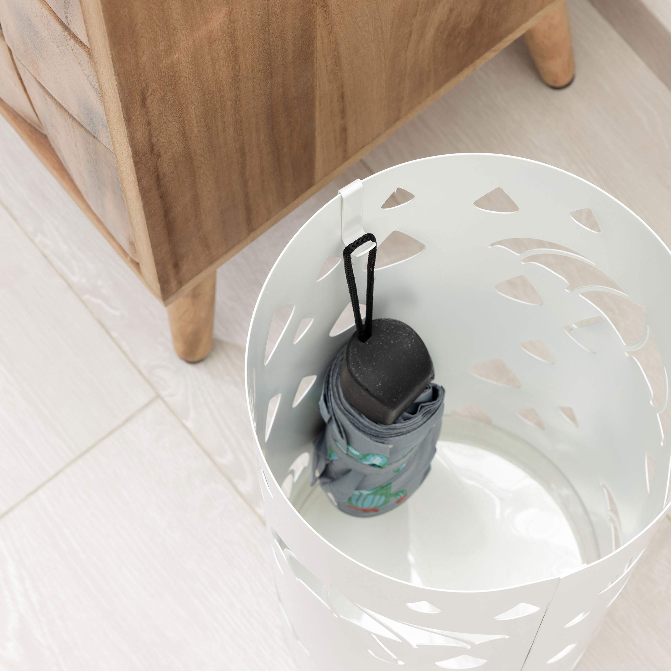 Baroni Home portaombrelli cilindrico pioggia metallo bianco