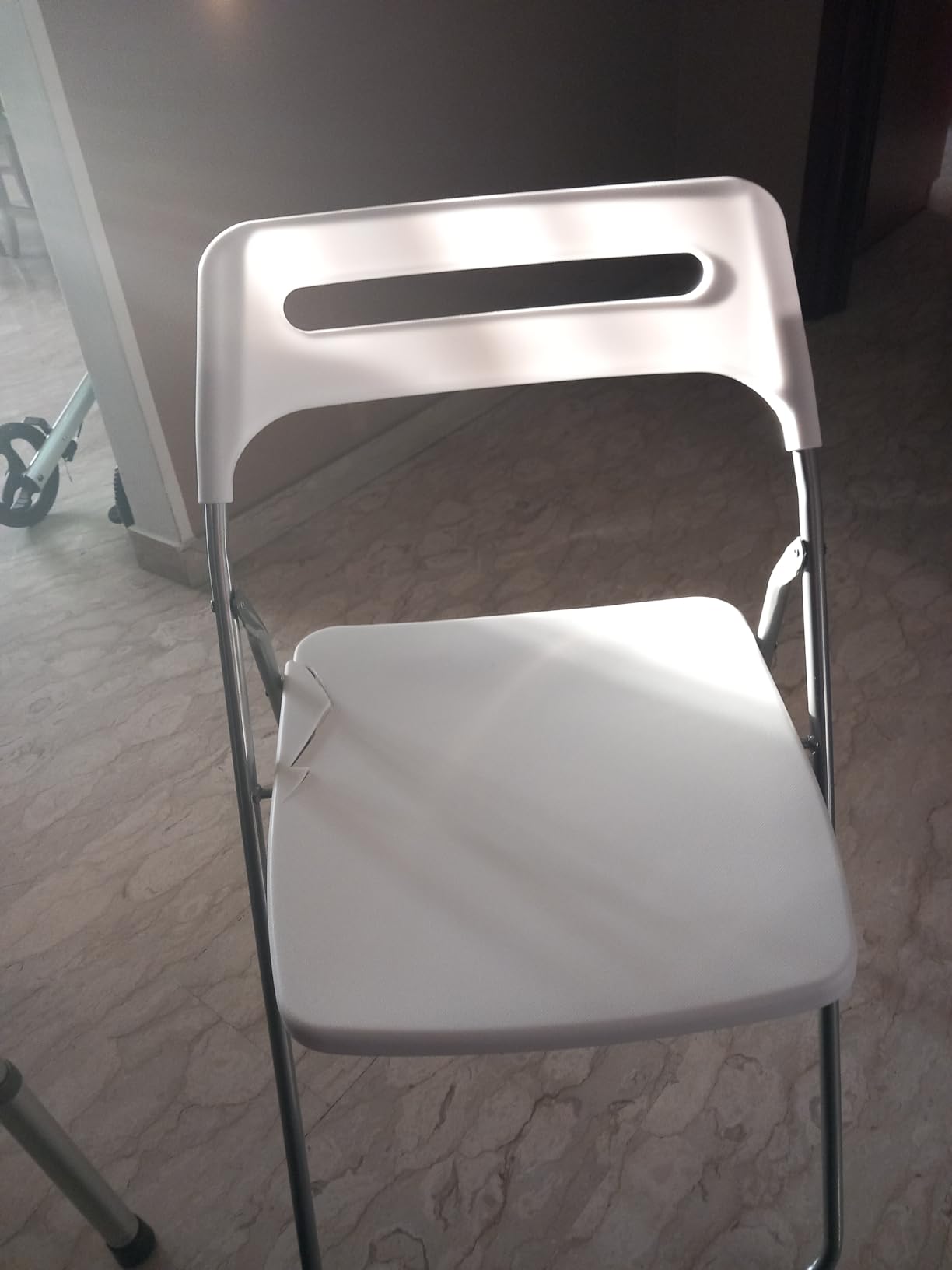 Baroni Home Sedia Pieghevole Bianca 1 Pezzo Acciaio