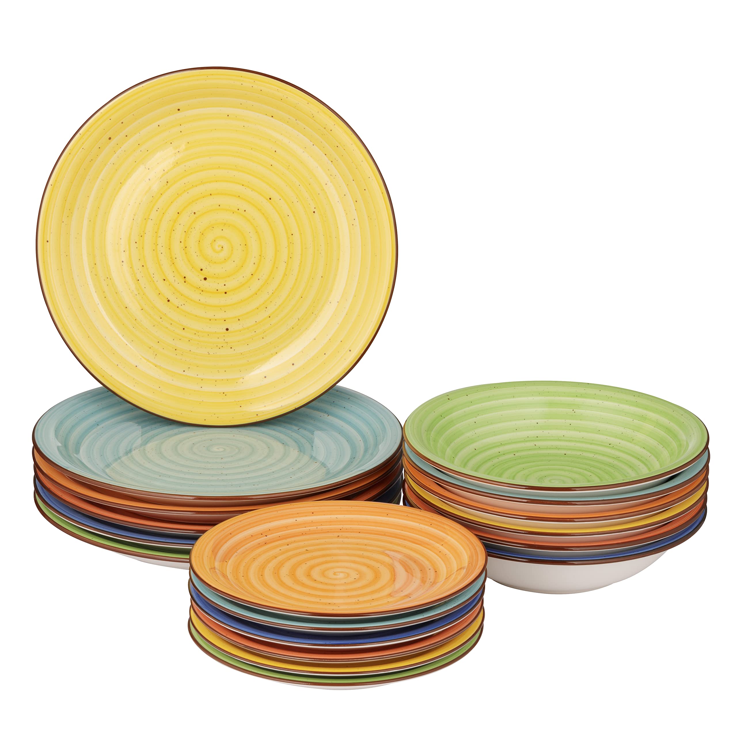 Baroni Home Servizio Piatti 18 Pezzi Ceramica Multicolor