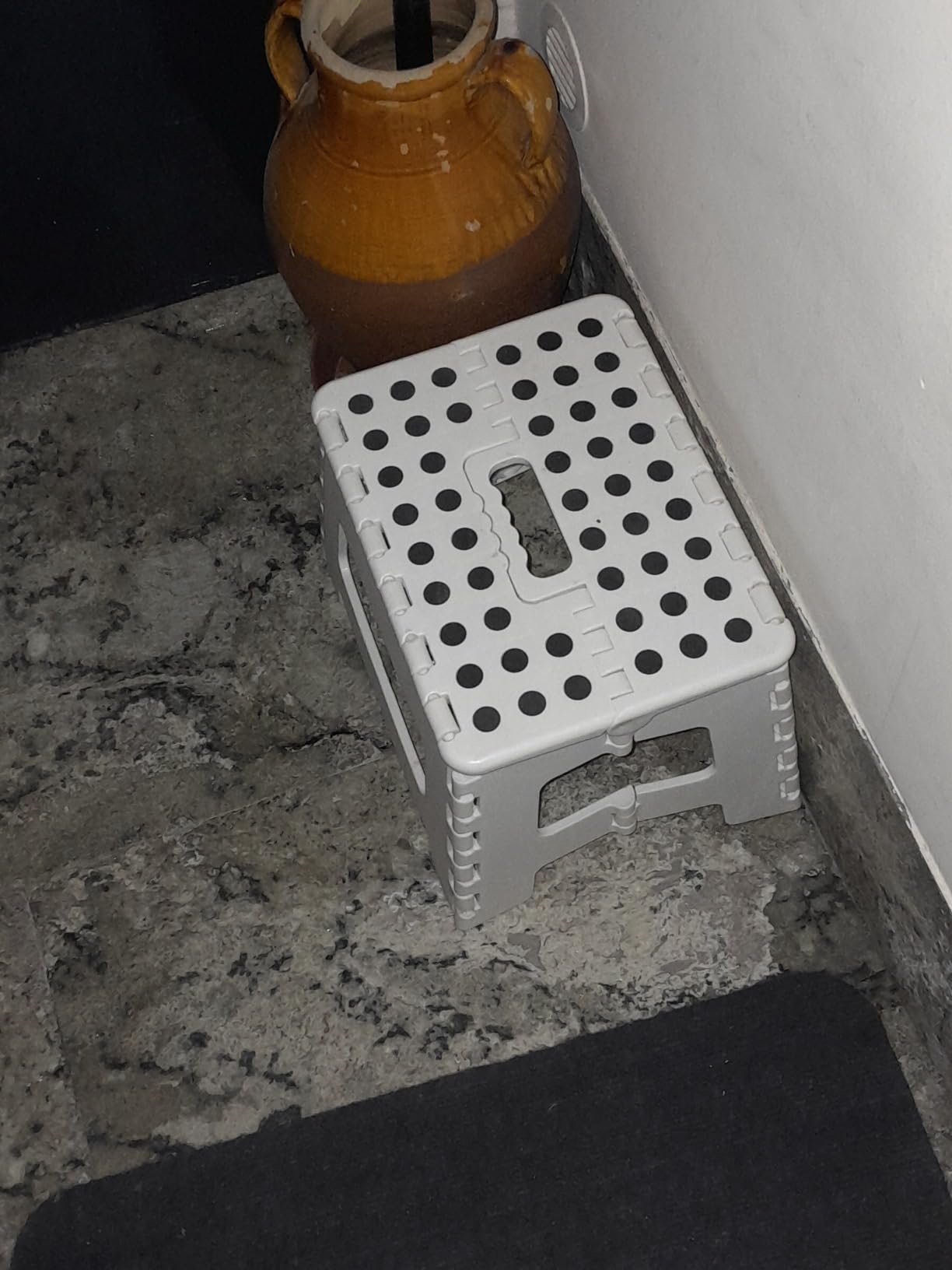 Baroni Home Sgabello Pieghevole L Grigio Scuro 130 kg