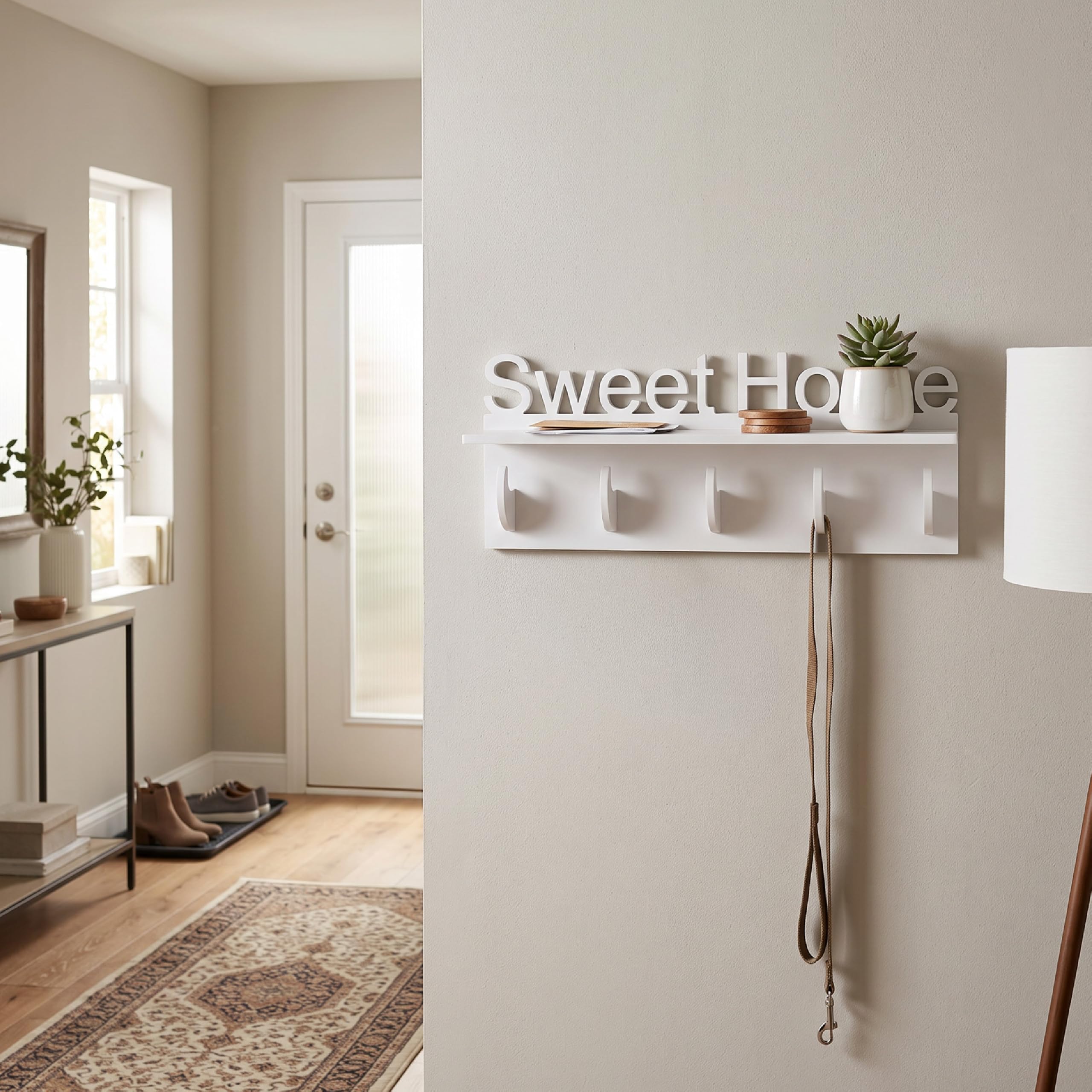 Baroni Home Mensola Sweet Home 60x12x24 cm 1 ripiano 5 ganci