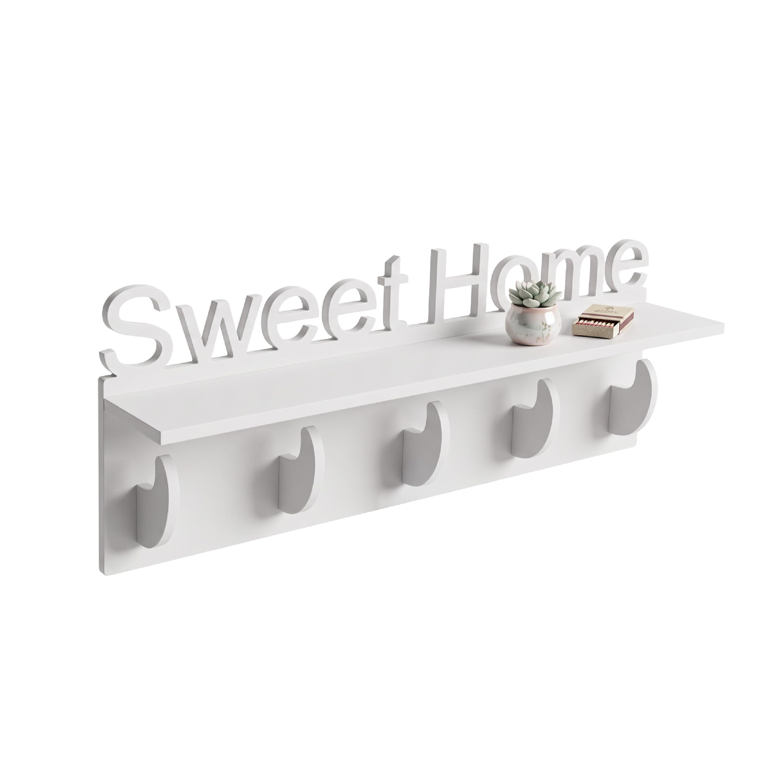 Baroni Home Mensola Sweet Home 60x12x24 cm 1 ripiano 5 ganci