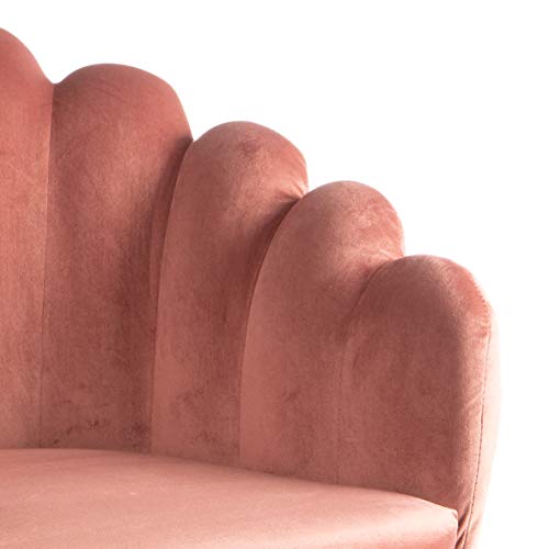 Baroni poltrona conchiglia velluto rosa 64x57x77 cm