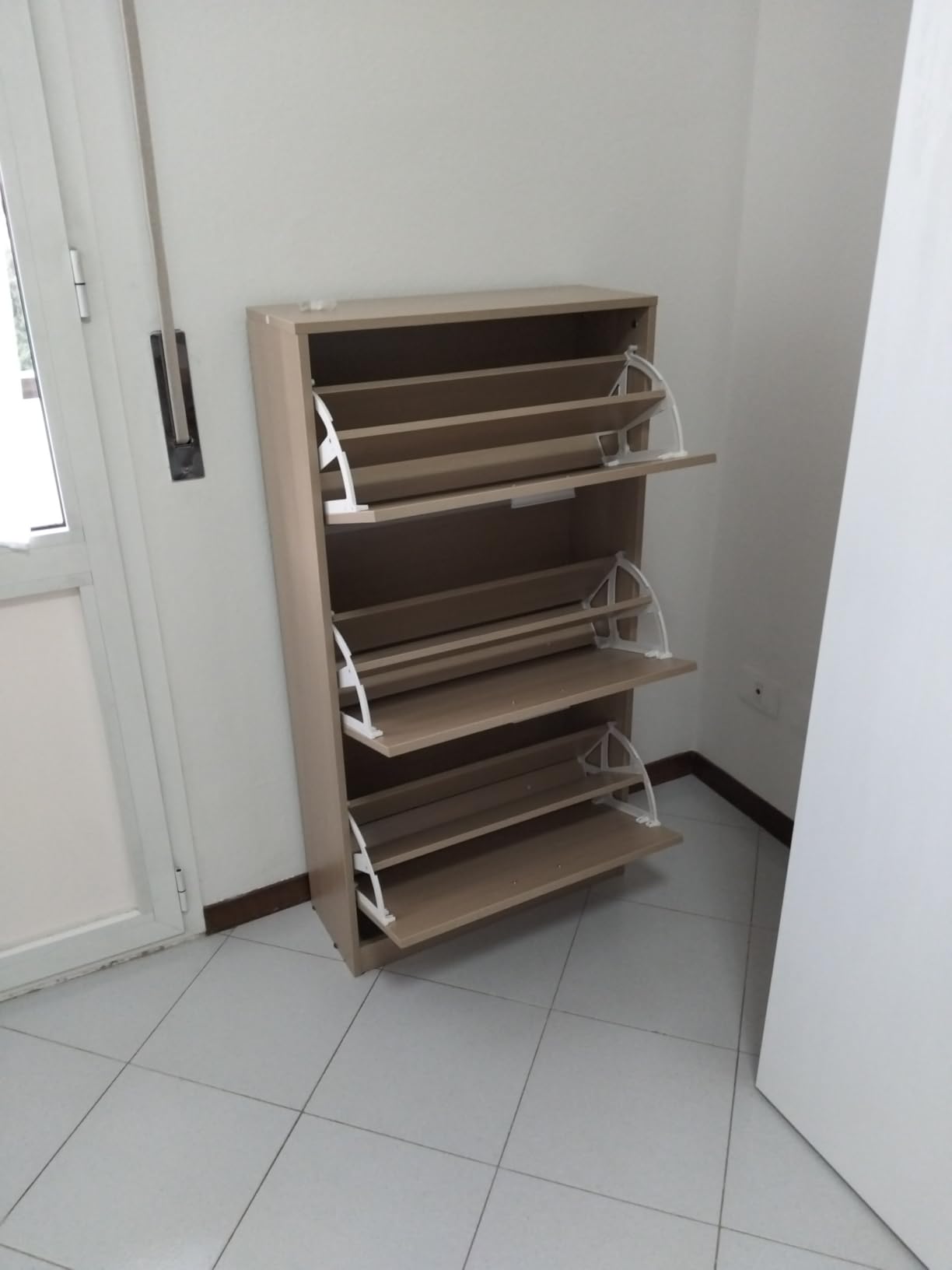 Baroni scarpiera slim 2 ante bianca 63x24x81 cm 12 paia