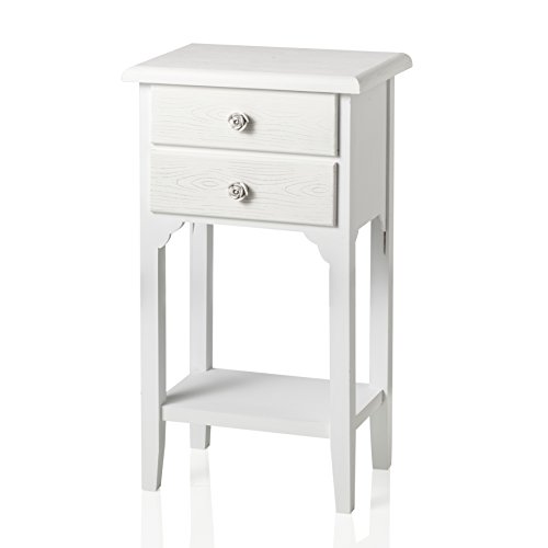 Baroni Home Montemaggi comodino 2 cassetti bianco 37x26x70