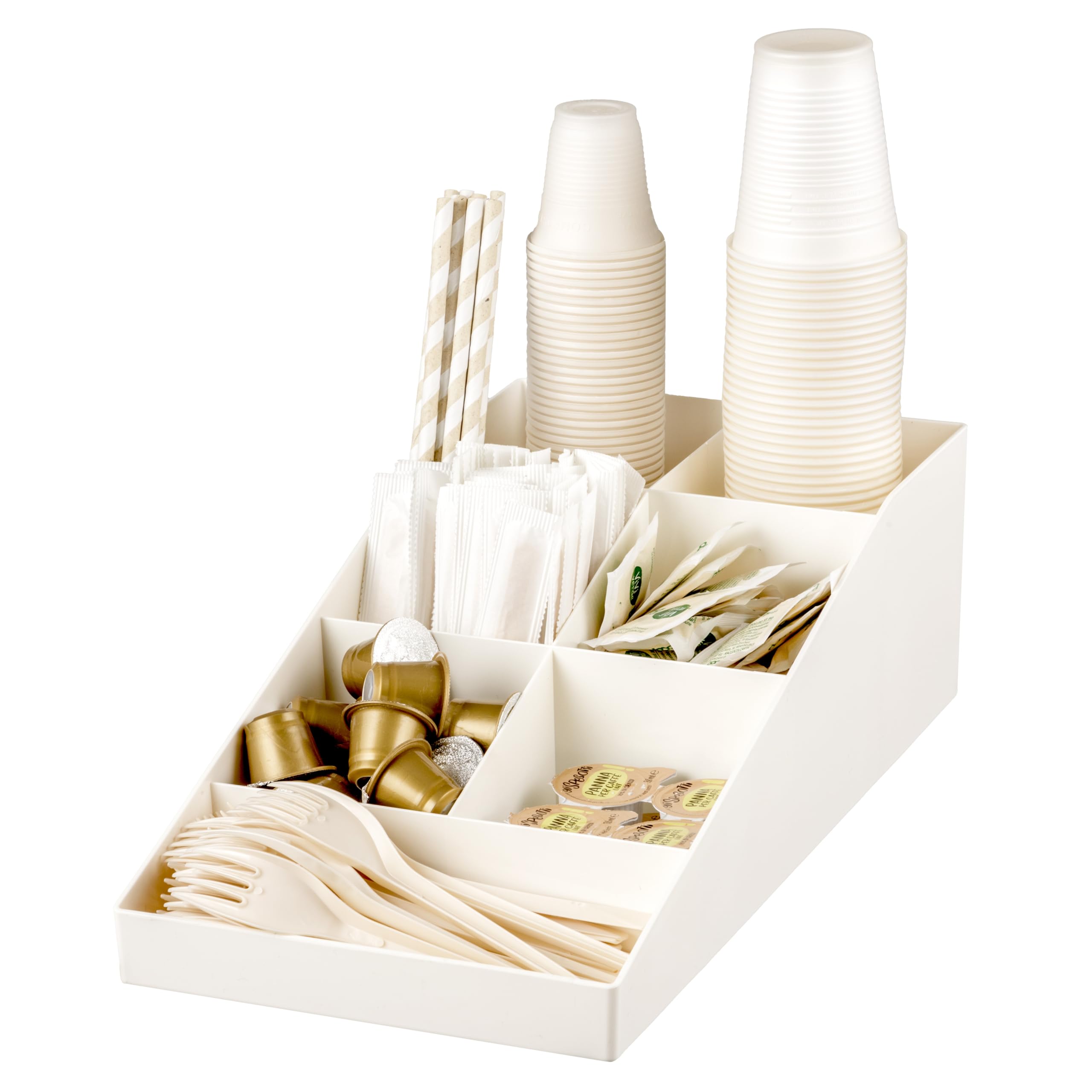 Baroni Home Organizer Caffetteria Porta Tazzine Bianco 24 cm