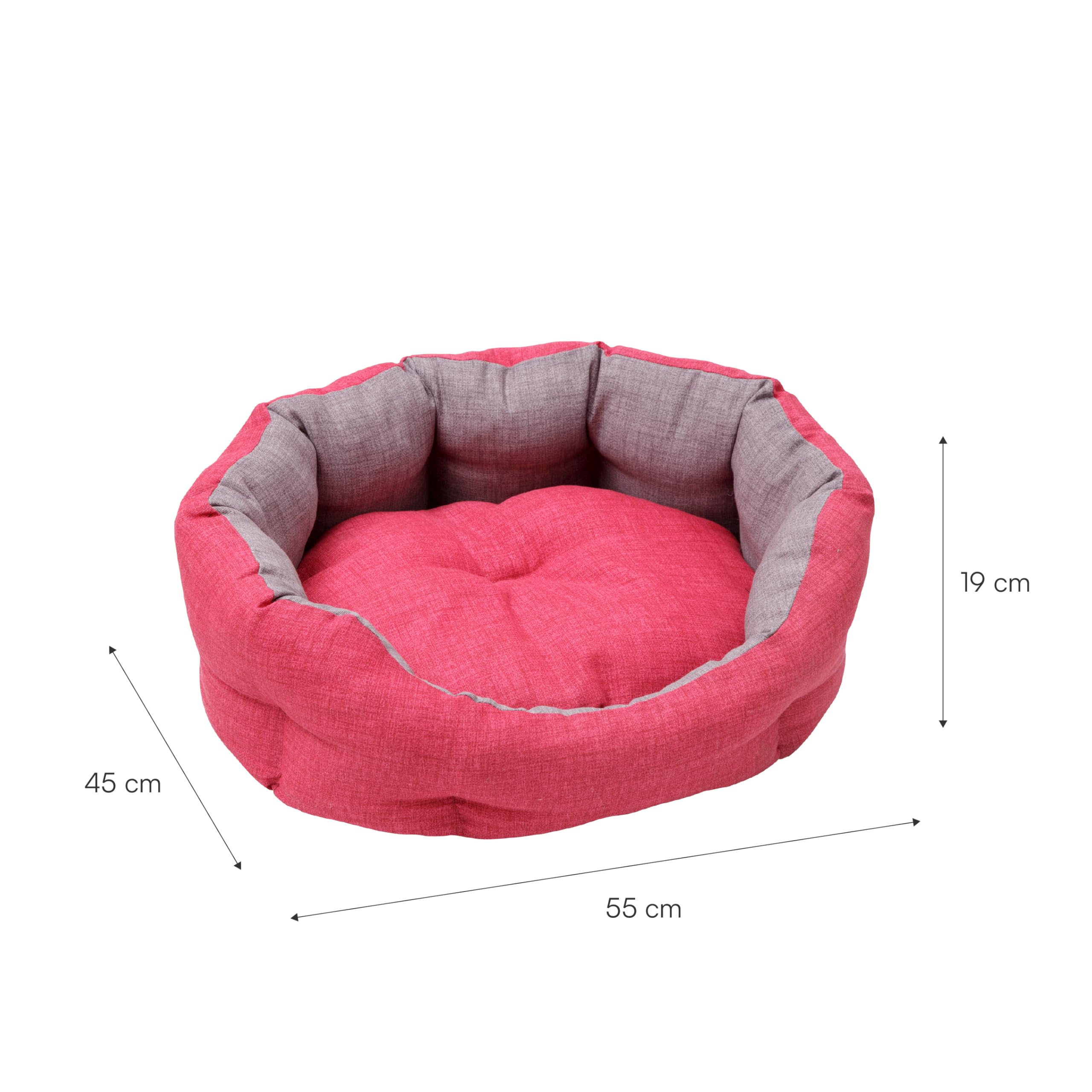 Baroni Home Cuccia Cane e Gatto 45x55 cm Grigio Bordeaux