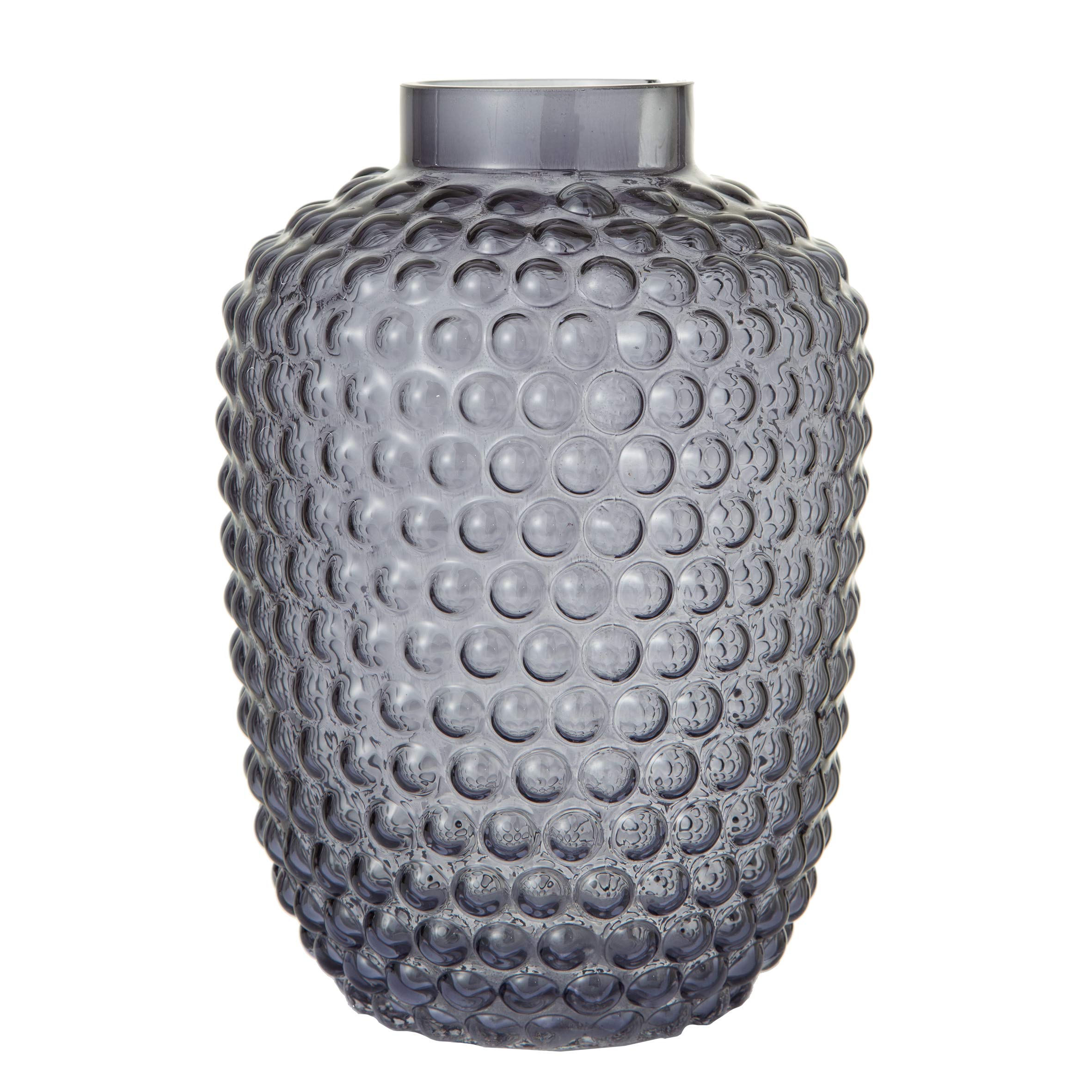 Baroni Home vaso vetro pallini rossi 20x20x18 cm decorato