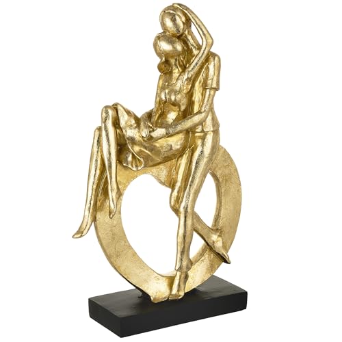 Baroni Home Statuetta Decorativa Abbraccio Oro 20 cm
