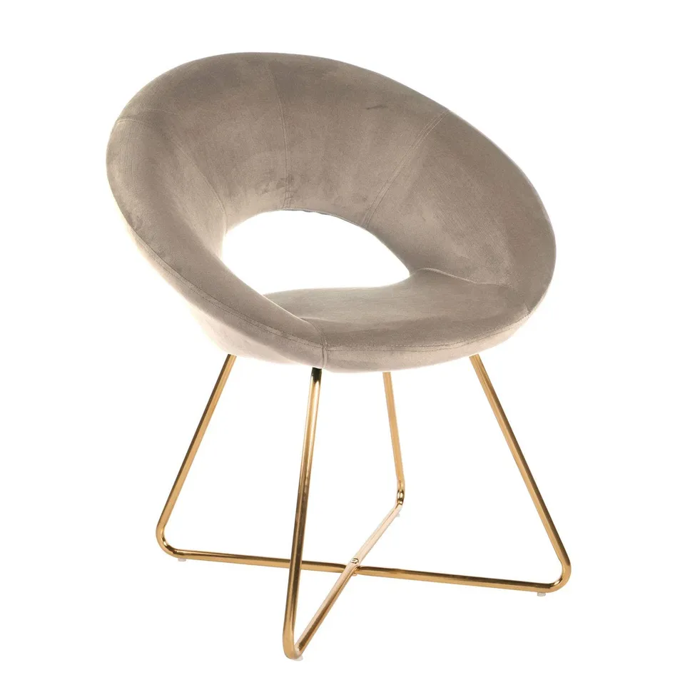 Baroni Home Poltrona Bibi Moon Beige Velluto 71x59x84 Portata 200kg