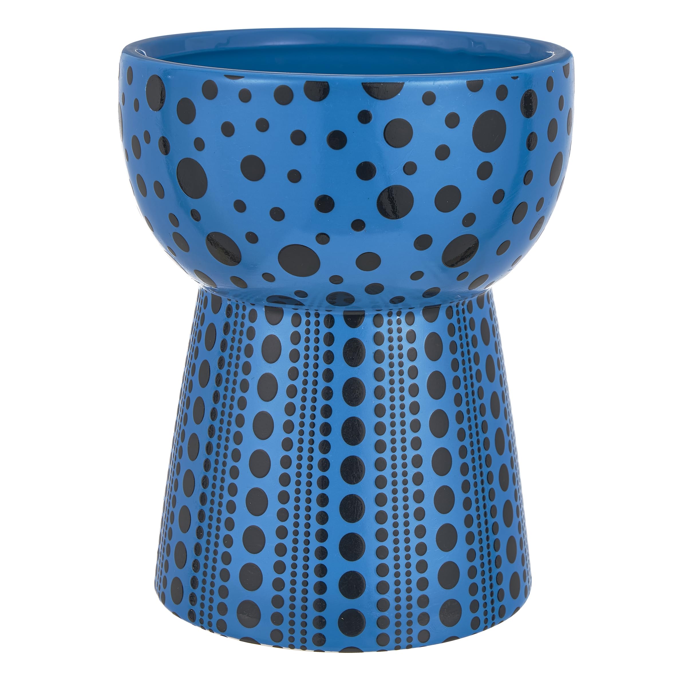 Baroni Home Pois Vaso Ceramica 16x14,8 cm Rosso Dipinto a Mano