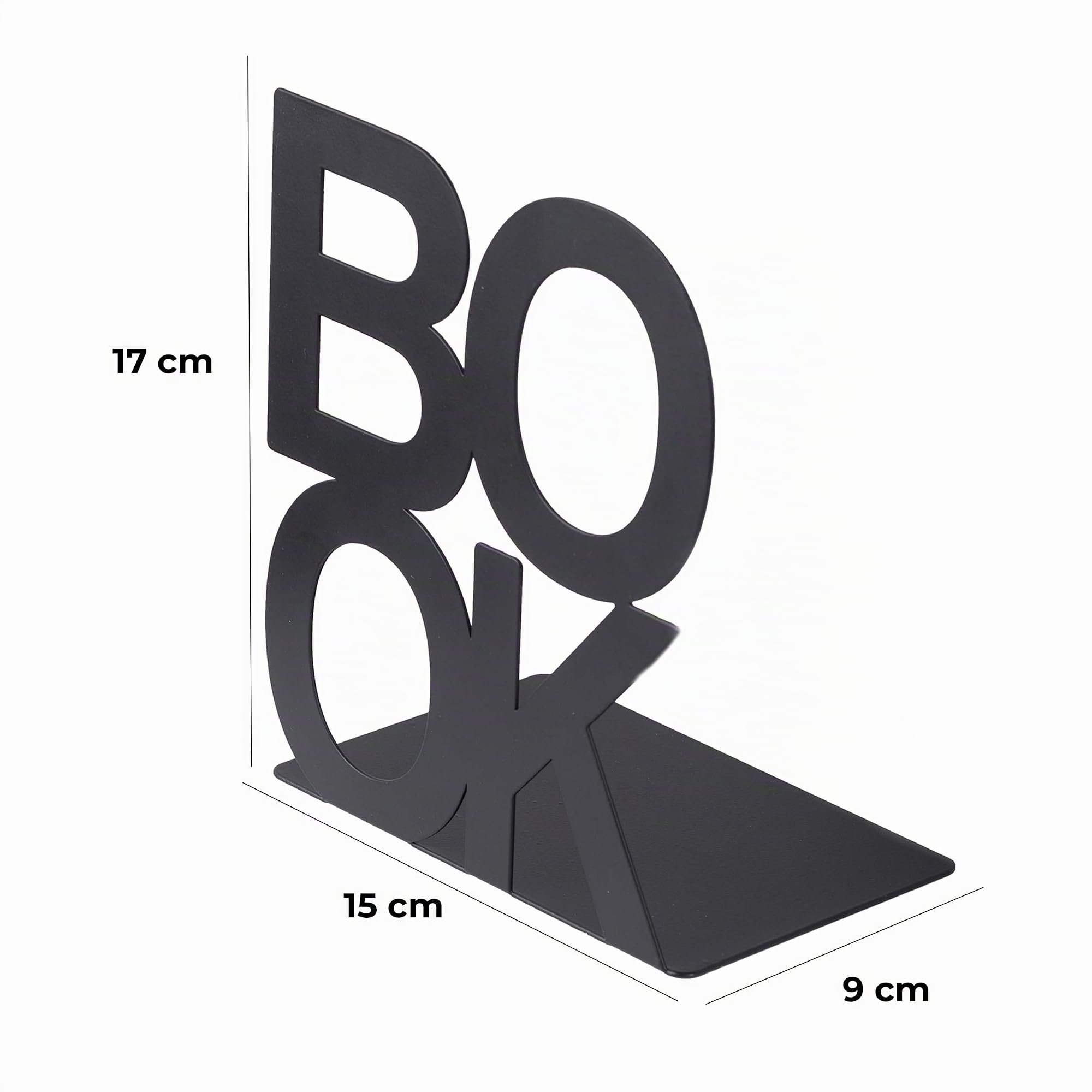 Baroni Home fermalibri mensola metallo 2 pezzi 15x6x16 cm