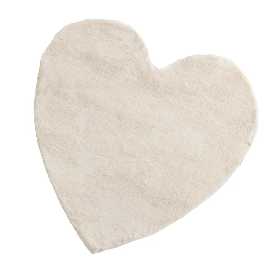 Baroni Home Tappeto Cuore Natural Pelo Lungo 90x90 cm