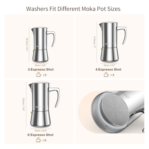 bonVIVO Intenca ricambi moka 2 tazze acciaio inox