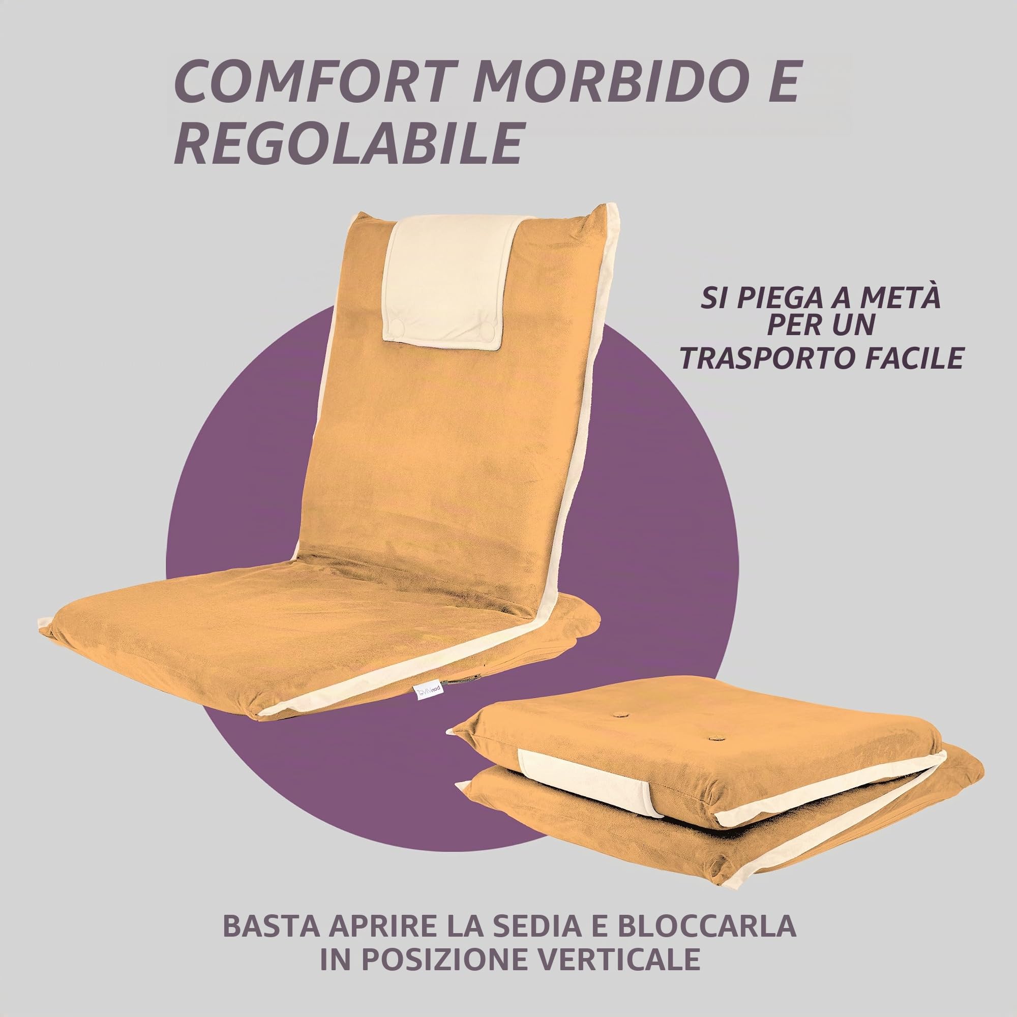 bonVIVO Easy III sedia pavimento pieghevole blu schienale reclinabile