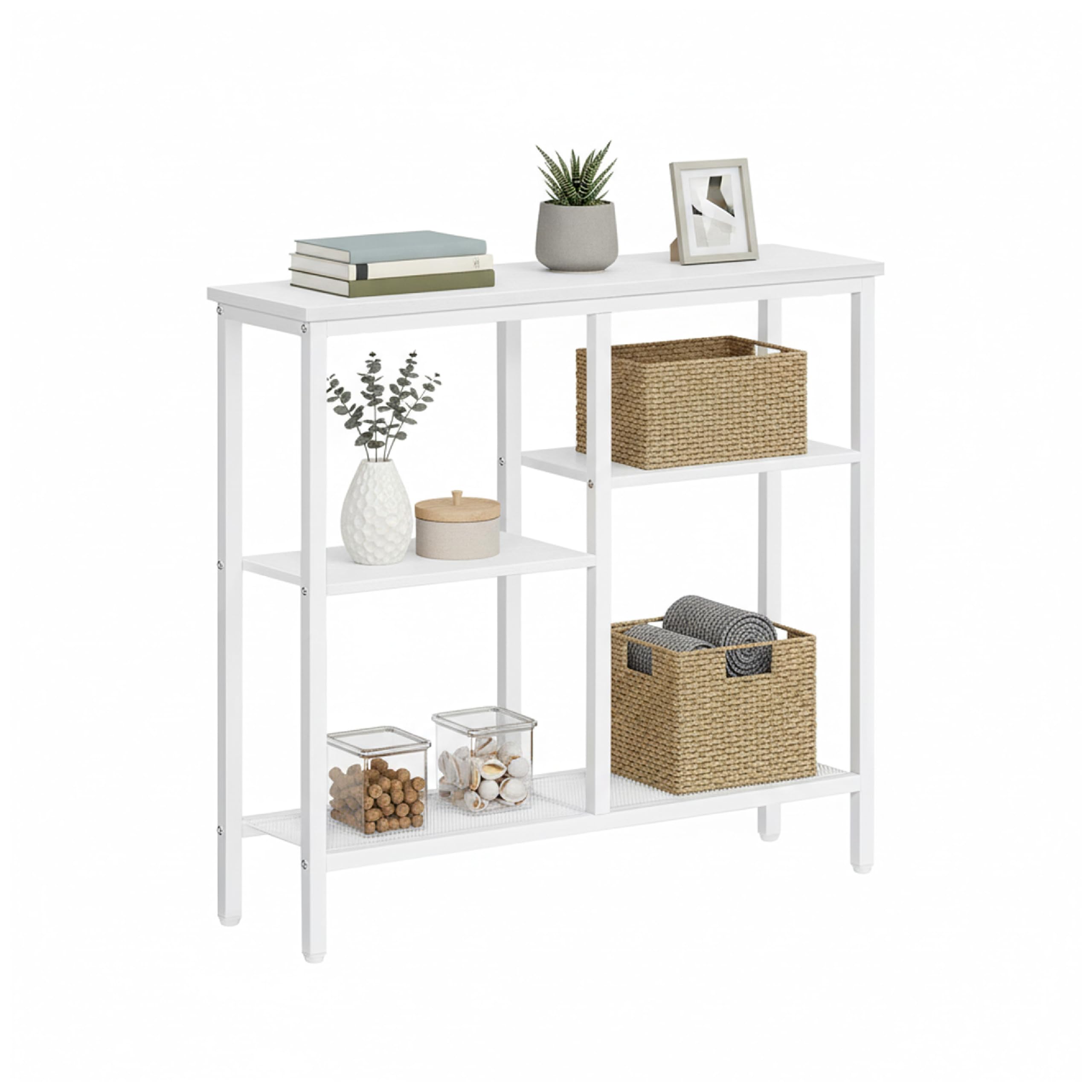 Baroni Home Consolle Ingresso Bianca 24x75x75 cm 1 Ripiano