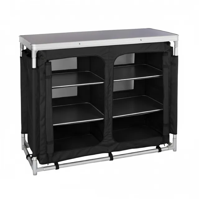 Baroni armadietto campeggio pieghevole nero 96x48x79 cm