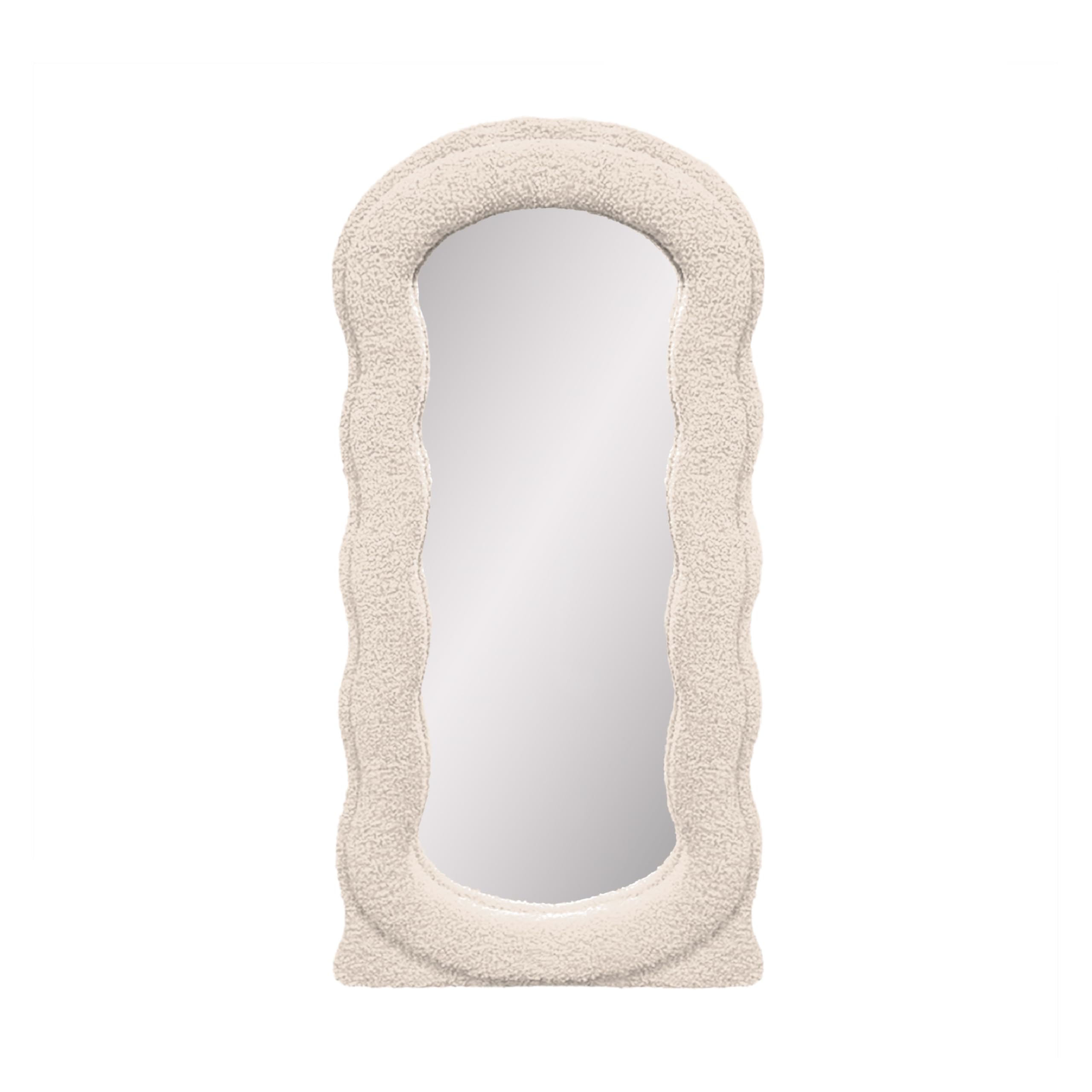 Baroni Home specchio parete bouclé giallo 80x40 cm mezza persona